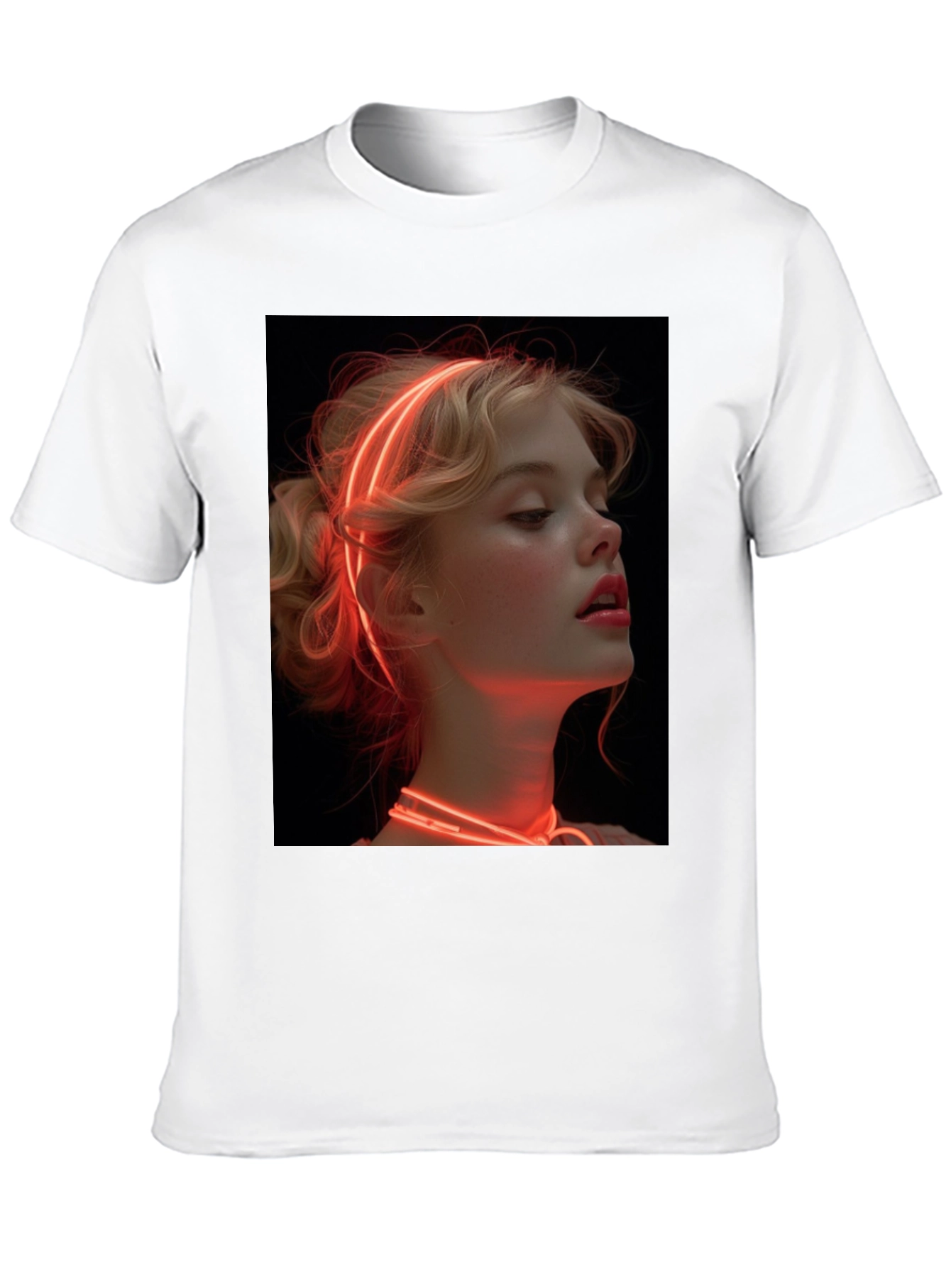 Neon Glow Girl T-Shirt - Unique Graphic Tee