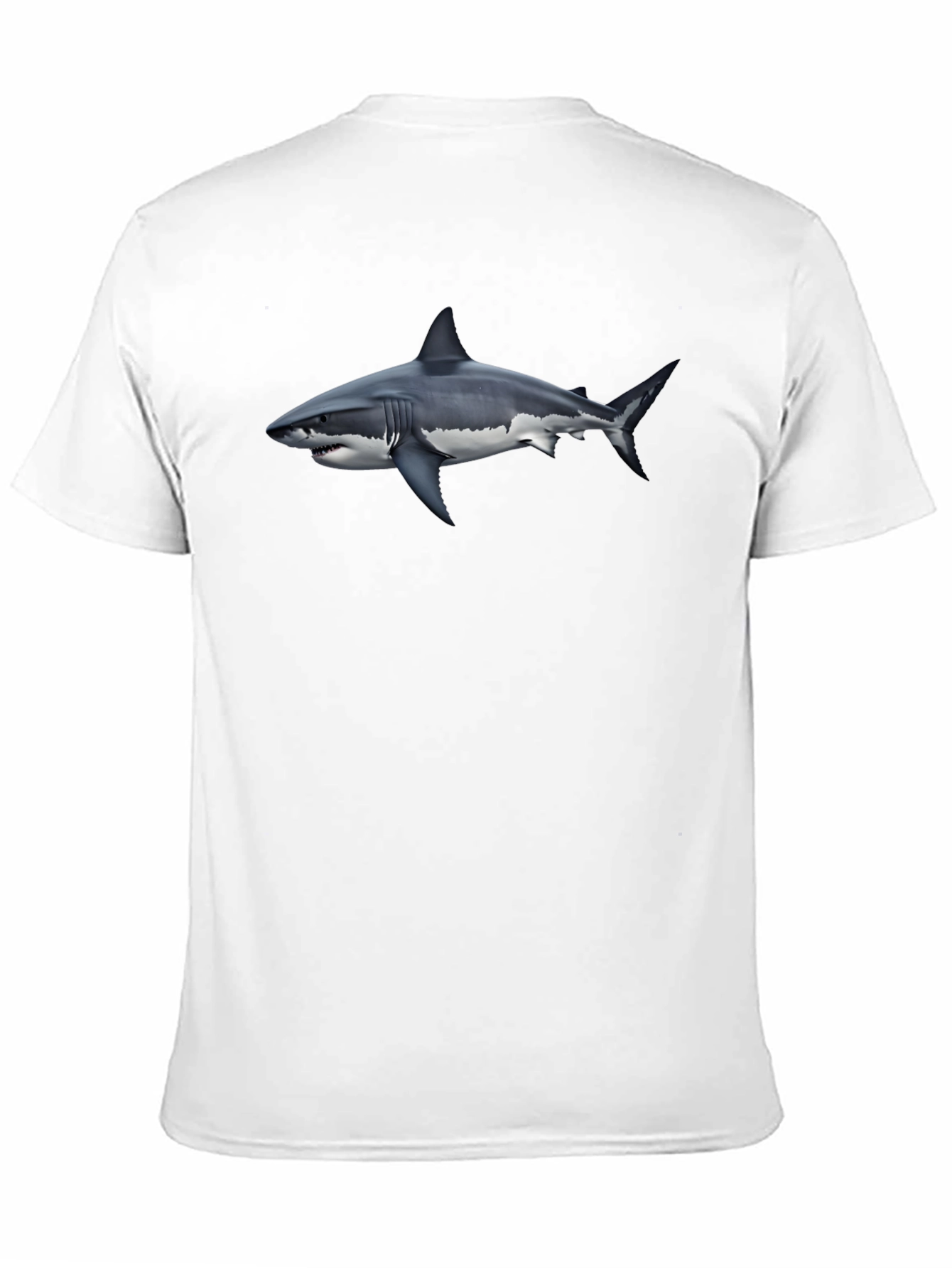 Great White Shark Graphic Tee - Black Cotton Shirt
