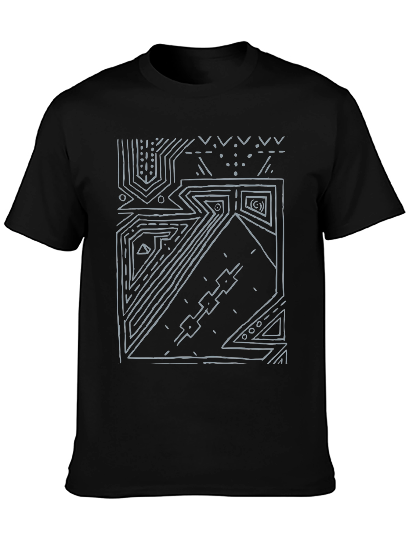Abstract Geometric Black T-Shirt