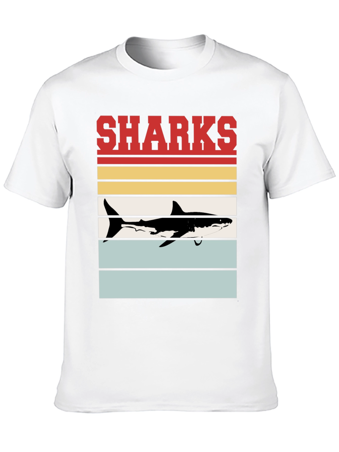 Retro Sharks Graphic T-Shirt - Cool Sea Life Tee