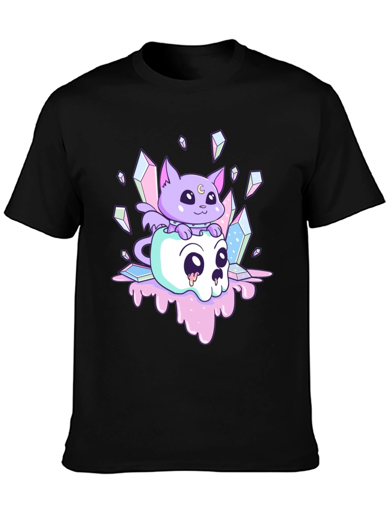 Cute Kawaii Cat Skull T-Shirt
