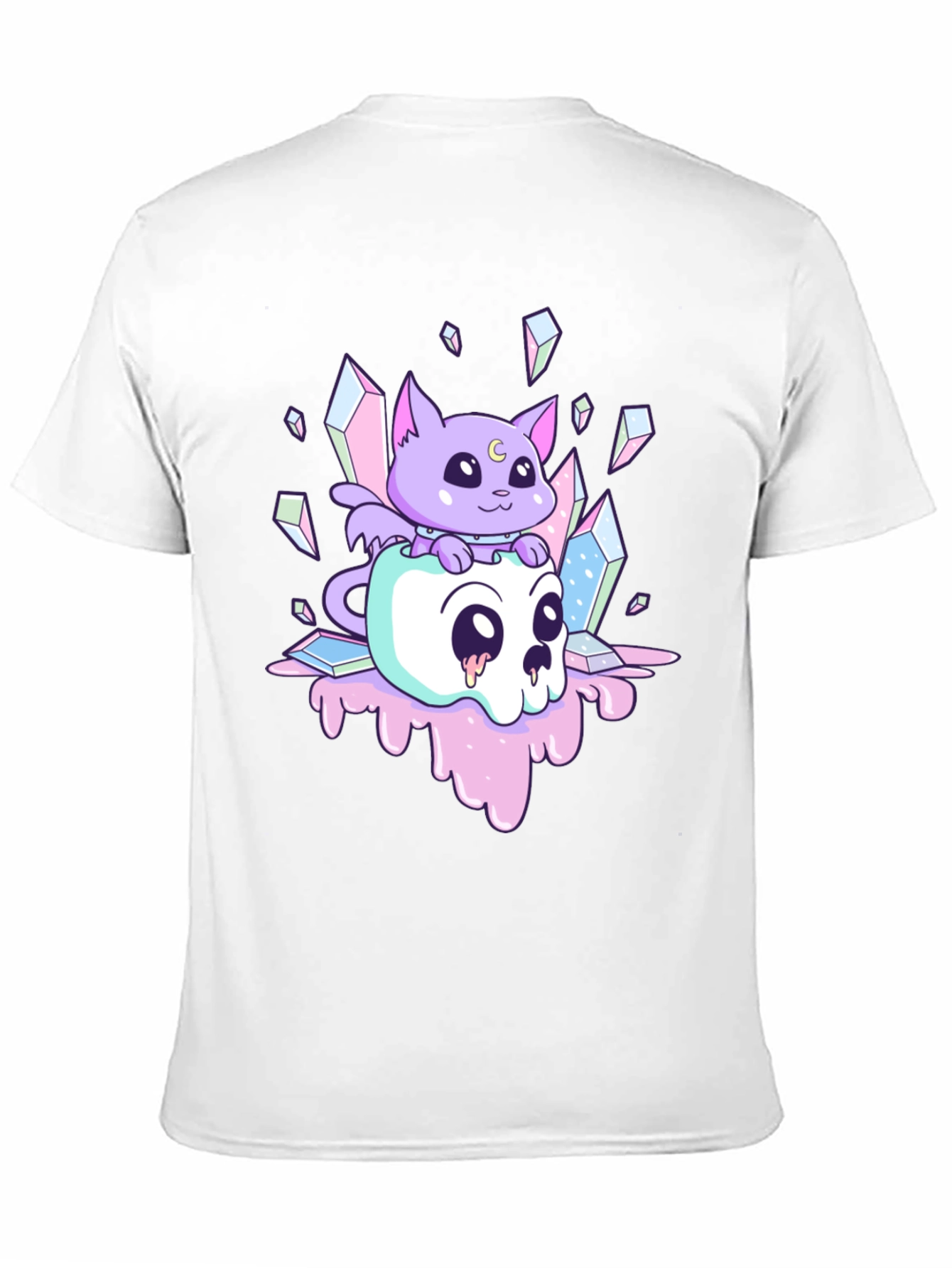 Cute Kawaii Cat Skull T-Shirt