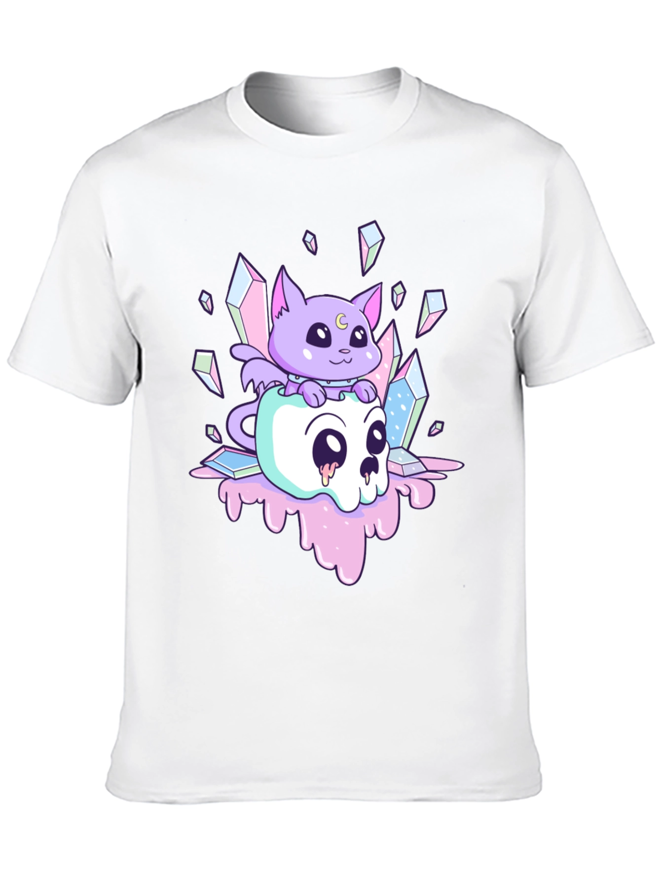 Cute Kawaii Cat Skull T-Shirt