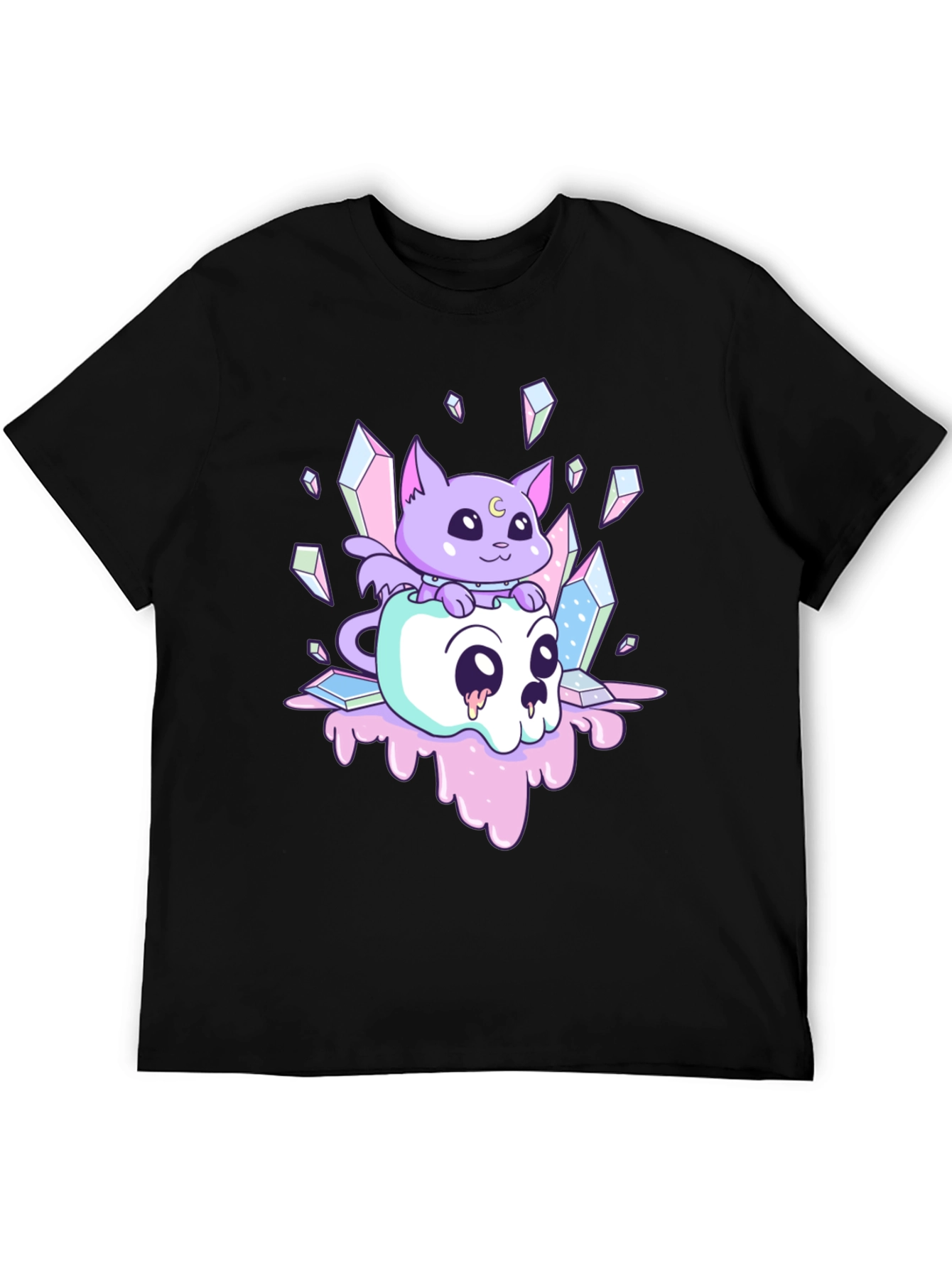 Cute Kawaii Cat Skull T-Shirt