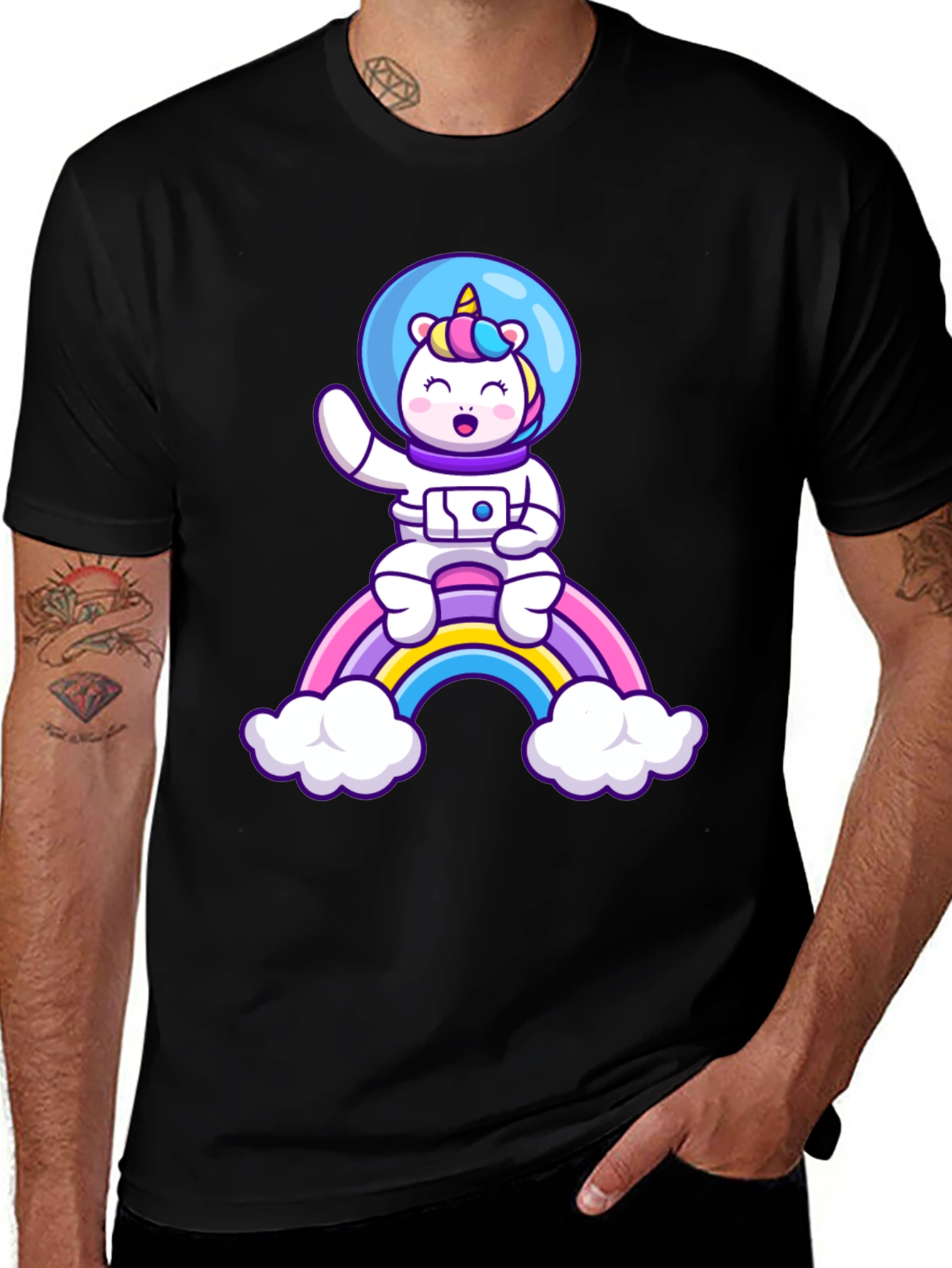 Astronaut Unicorn Rainbow T-Shirt