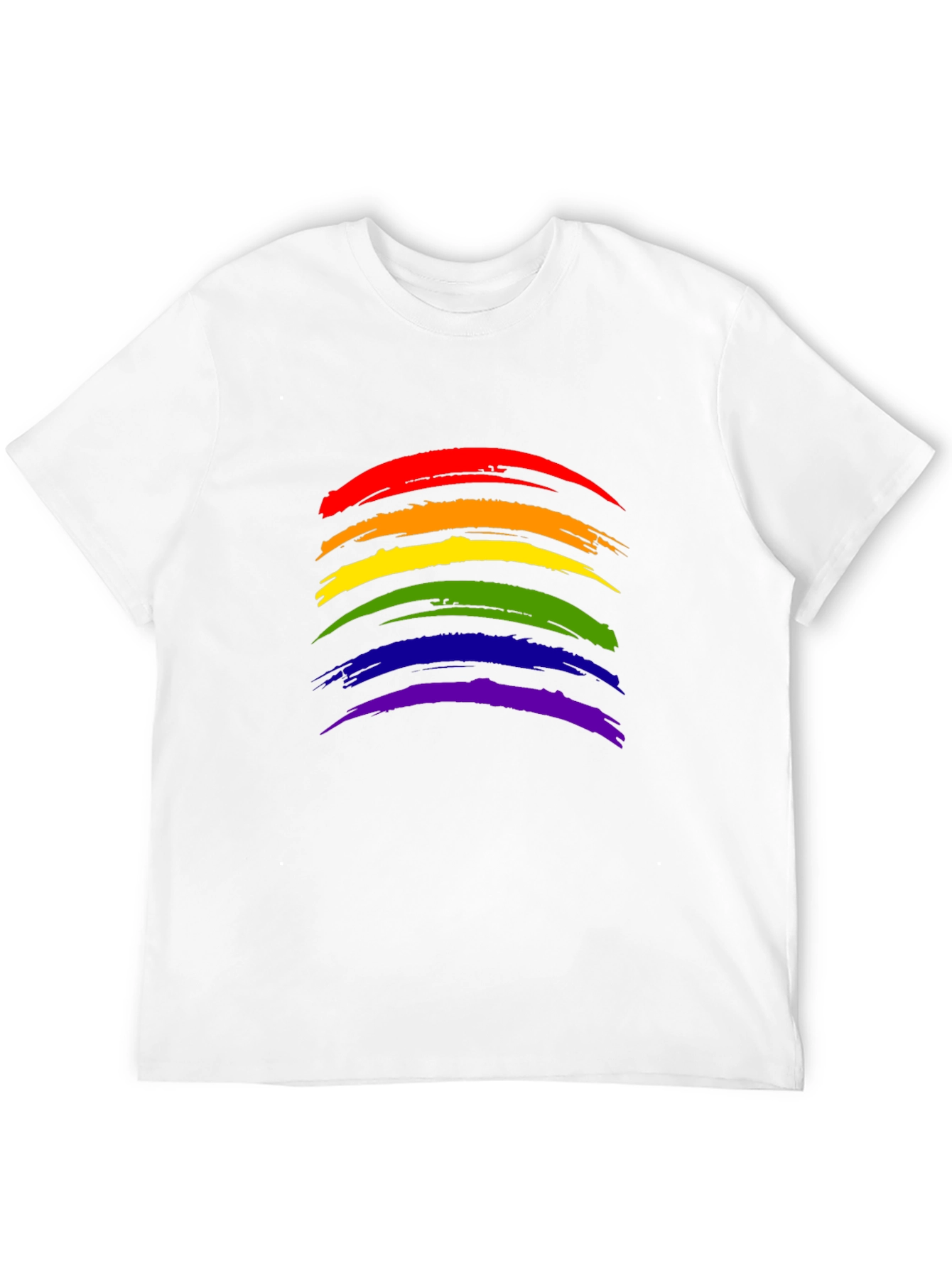 Pride Rainbow Brushstroke Black T-Shirt