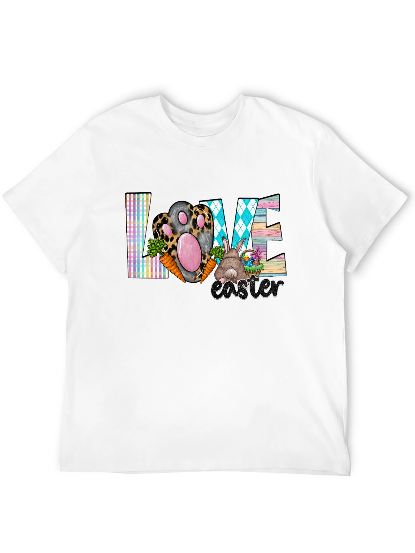 Easter Love T-Shirt Cute Bunny Paw Graphic Tee