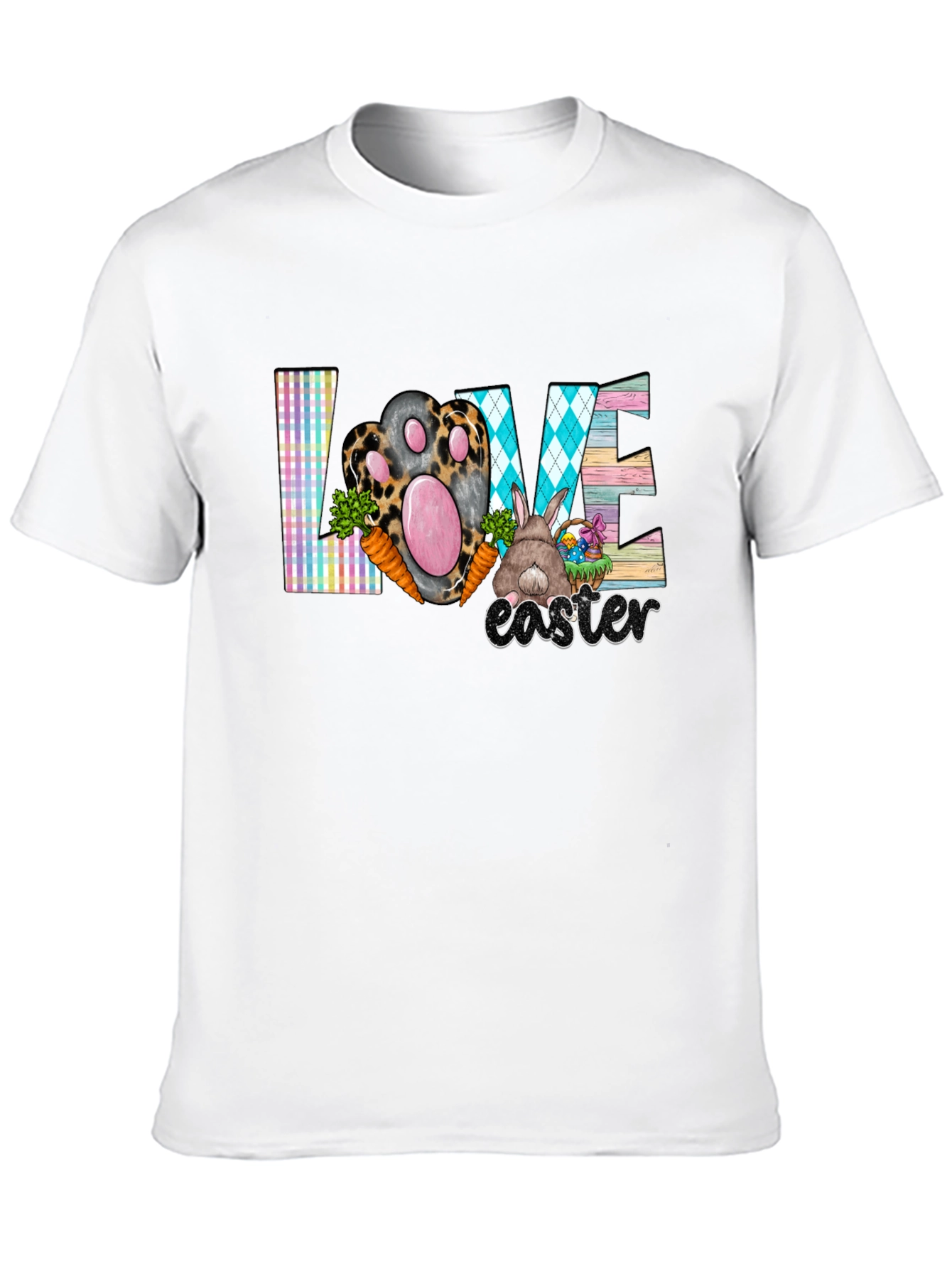 Easter Love T-Shirt Cute Bunny Paw Graphic Tee