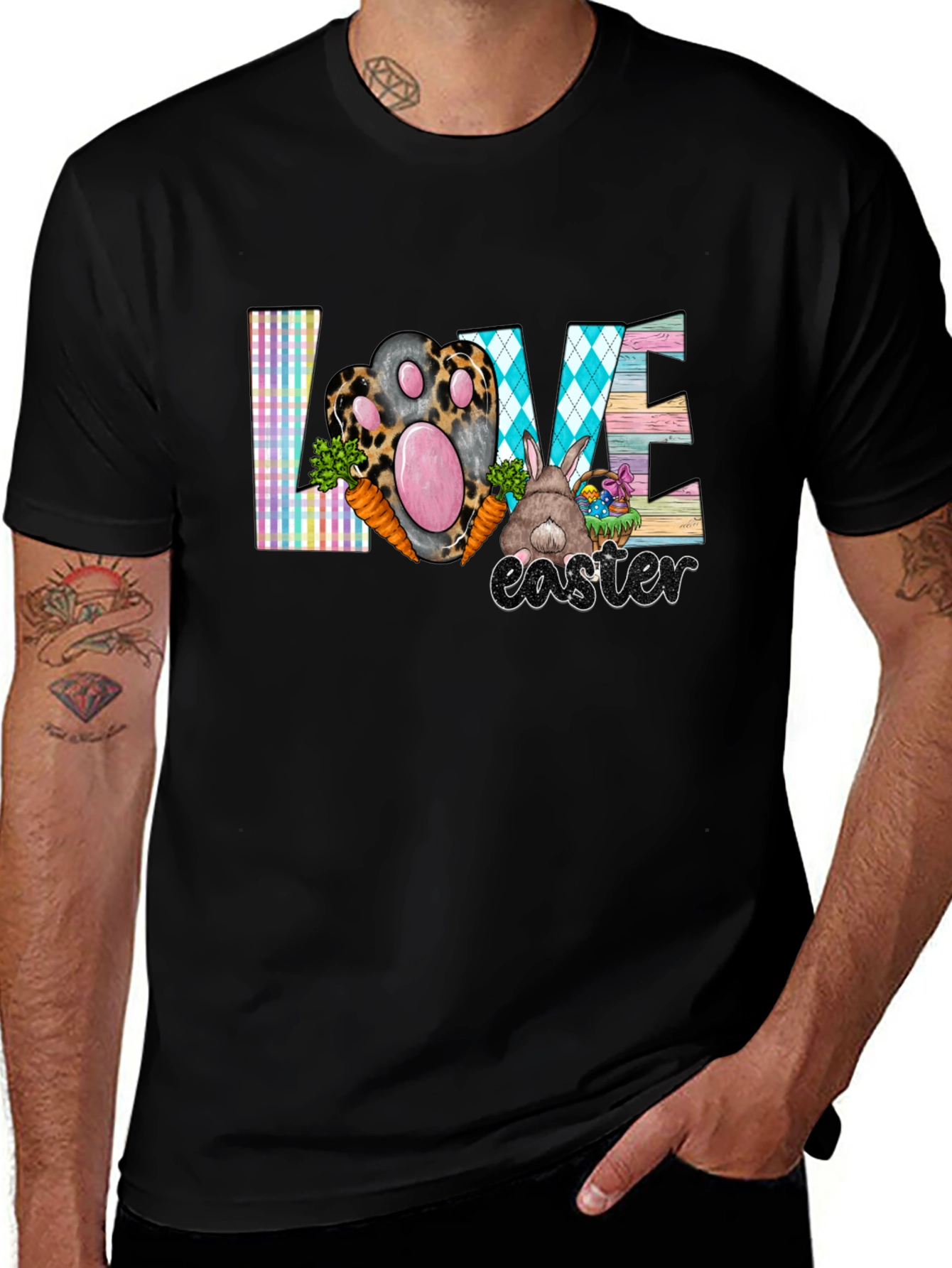 Easter Love T-Shirt Cute Bunny Paw Graphic Tee