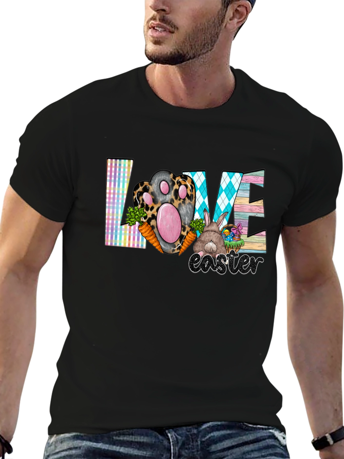Easter Love T-Shirt Cute Bunny Paw Graphic Tee