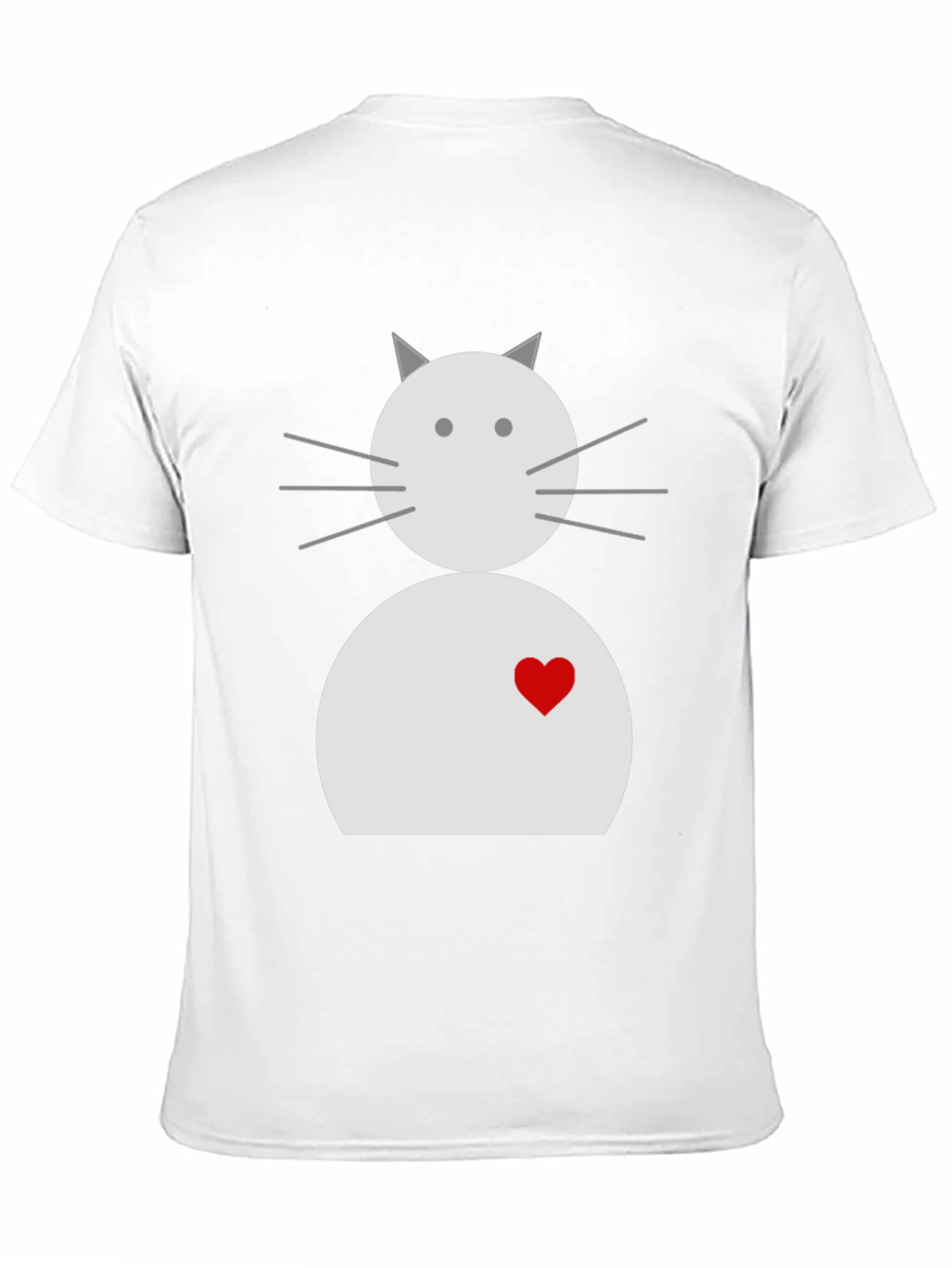 Cute Cat with Heart Black T-Shirt