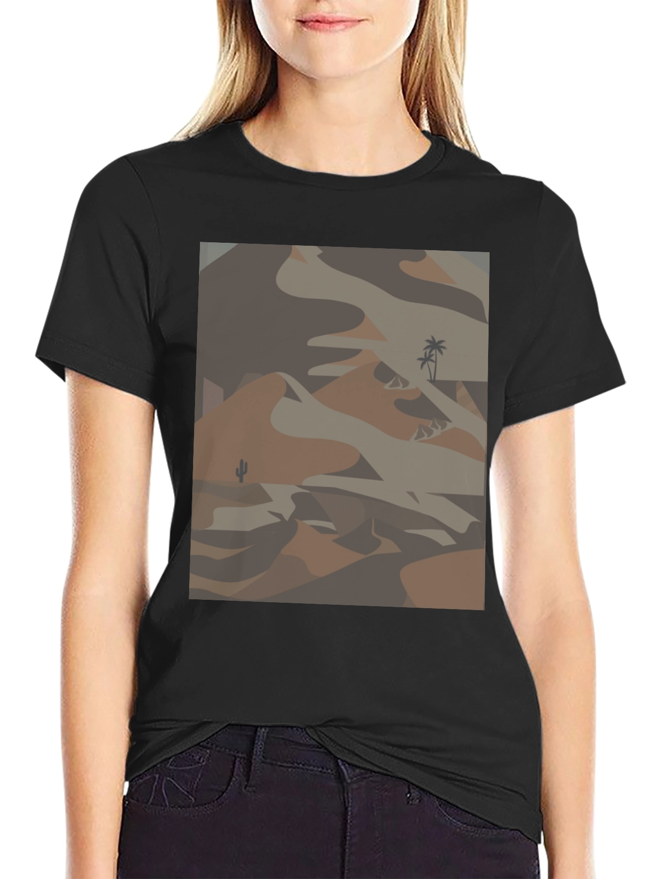 Desert Scene Graphic Tee - Black