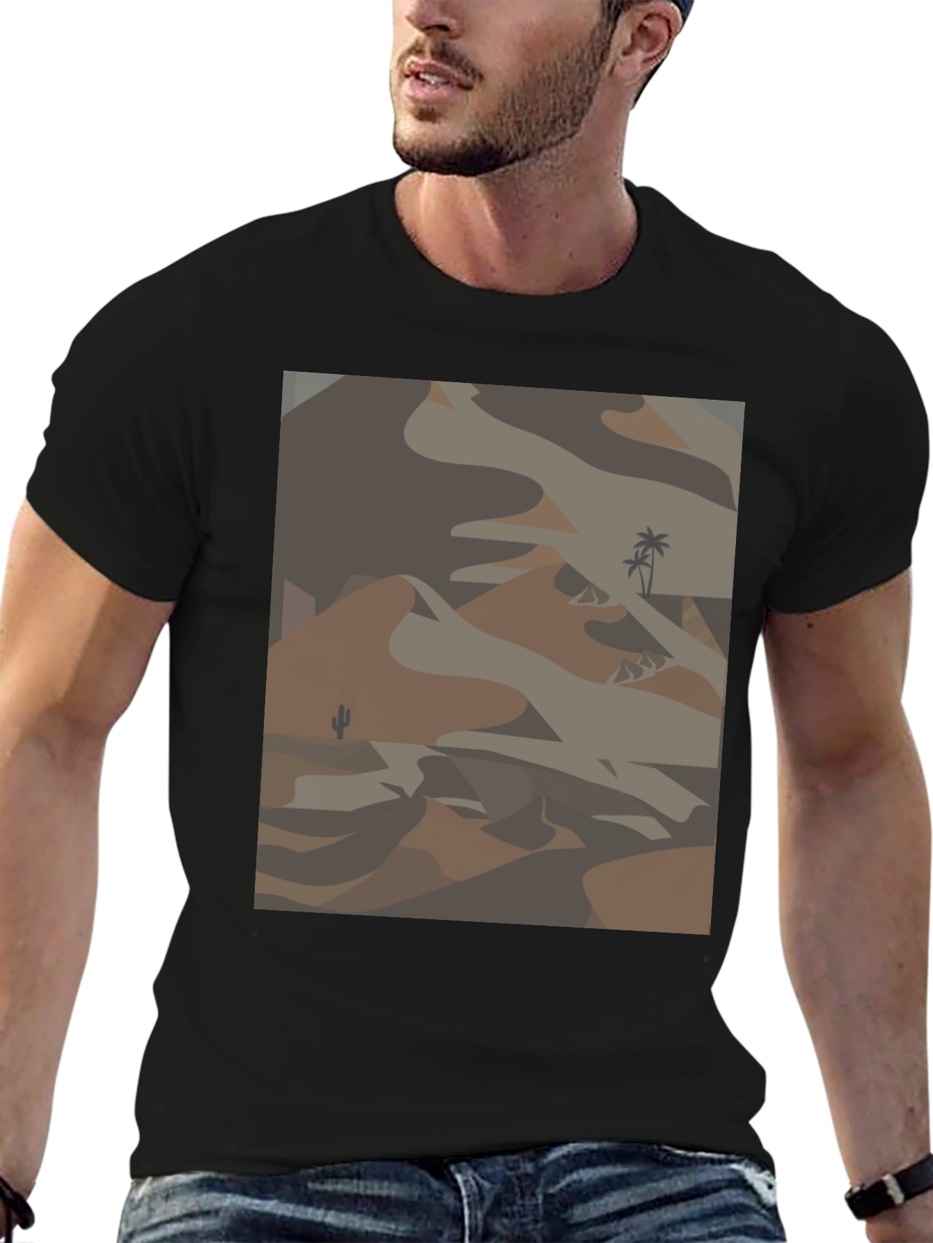 Desert Scene Graphic Tee - Black