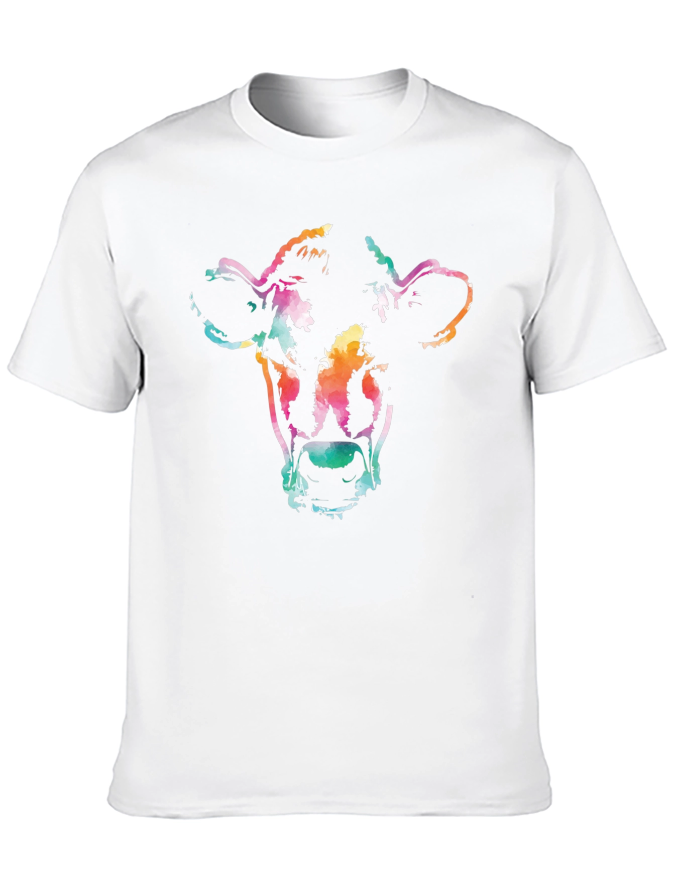 Vibrant Cow Graphic Tee - Unisex Black T-Shirt