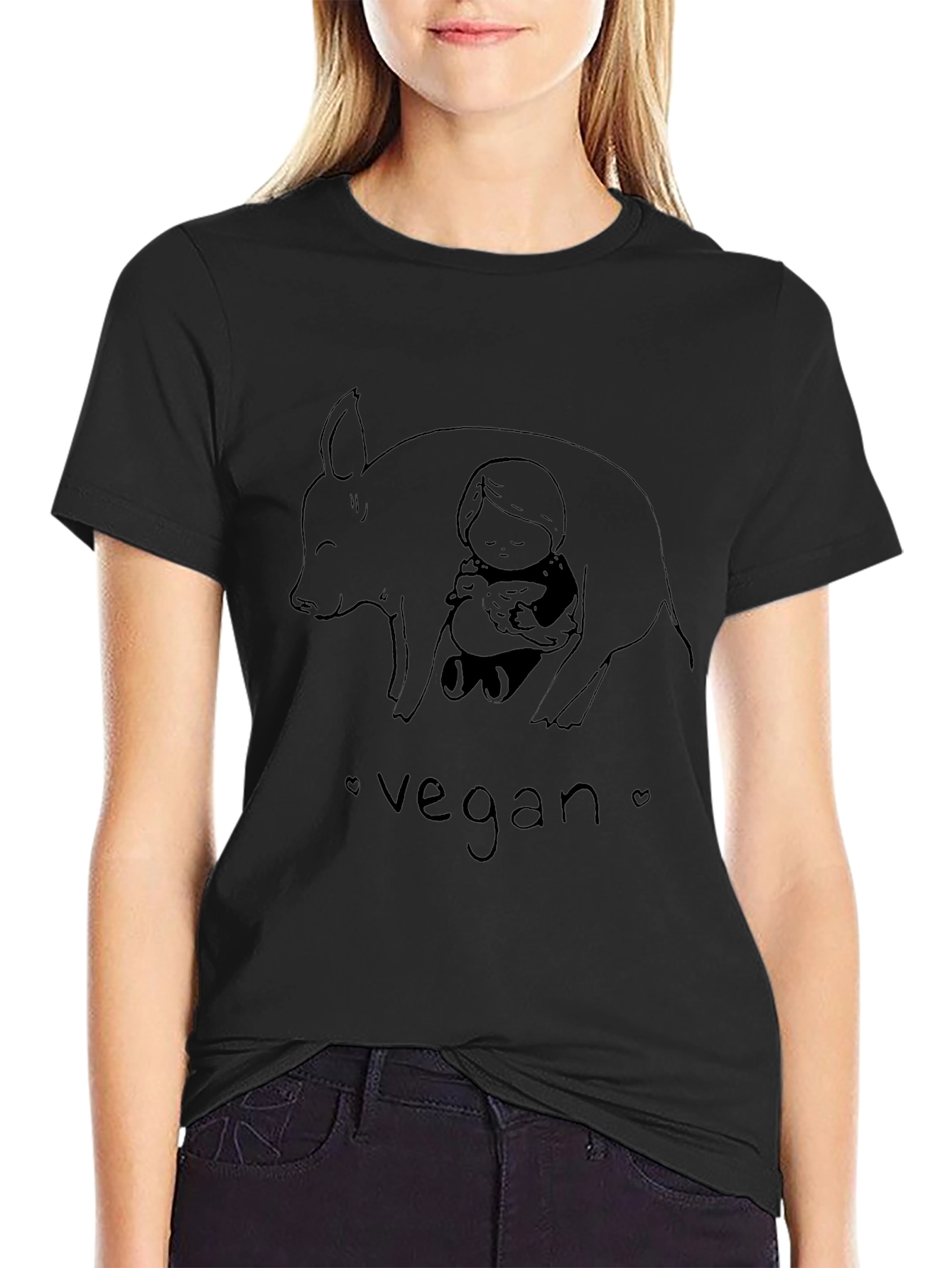 Vegan Graphic Tee - Unisex Black T-Shirt