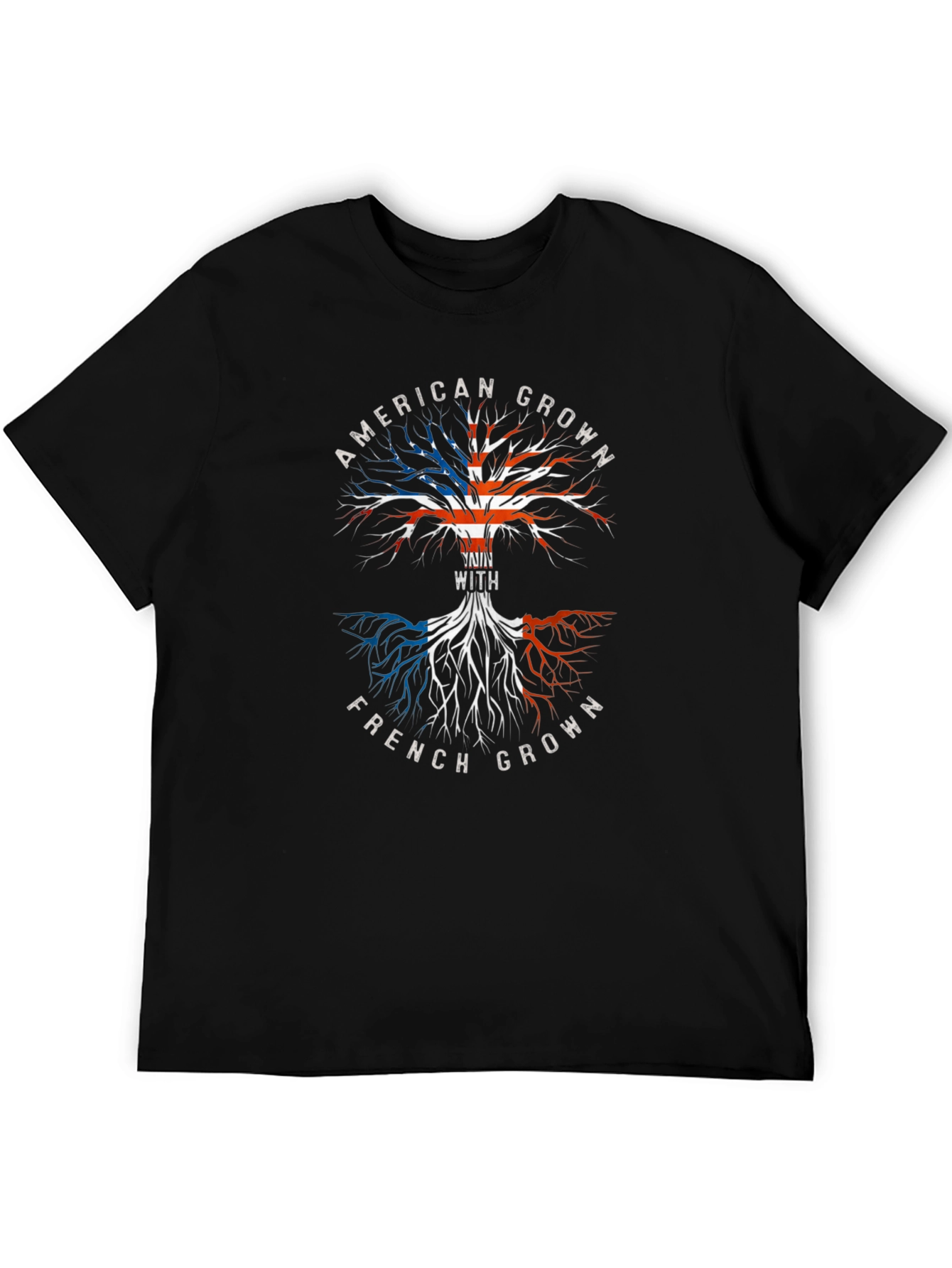 American & French Grown Tree Graphic T-Shirt