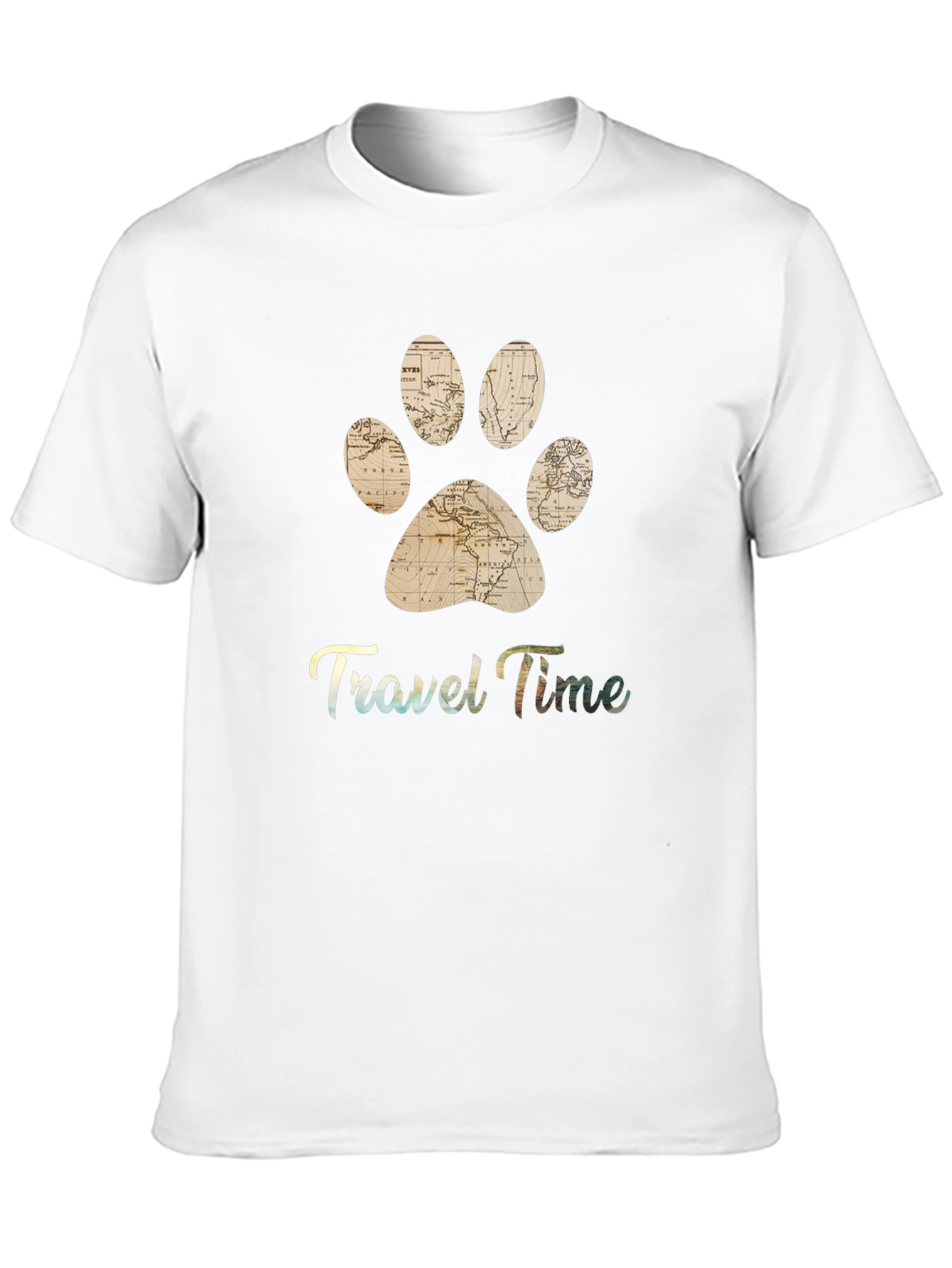 Travel Time Pet Paw Print T-Shirt