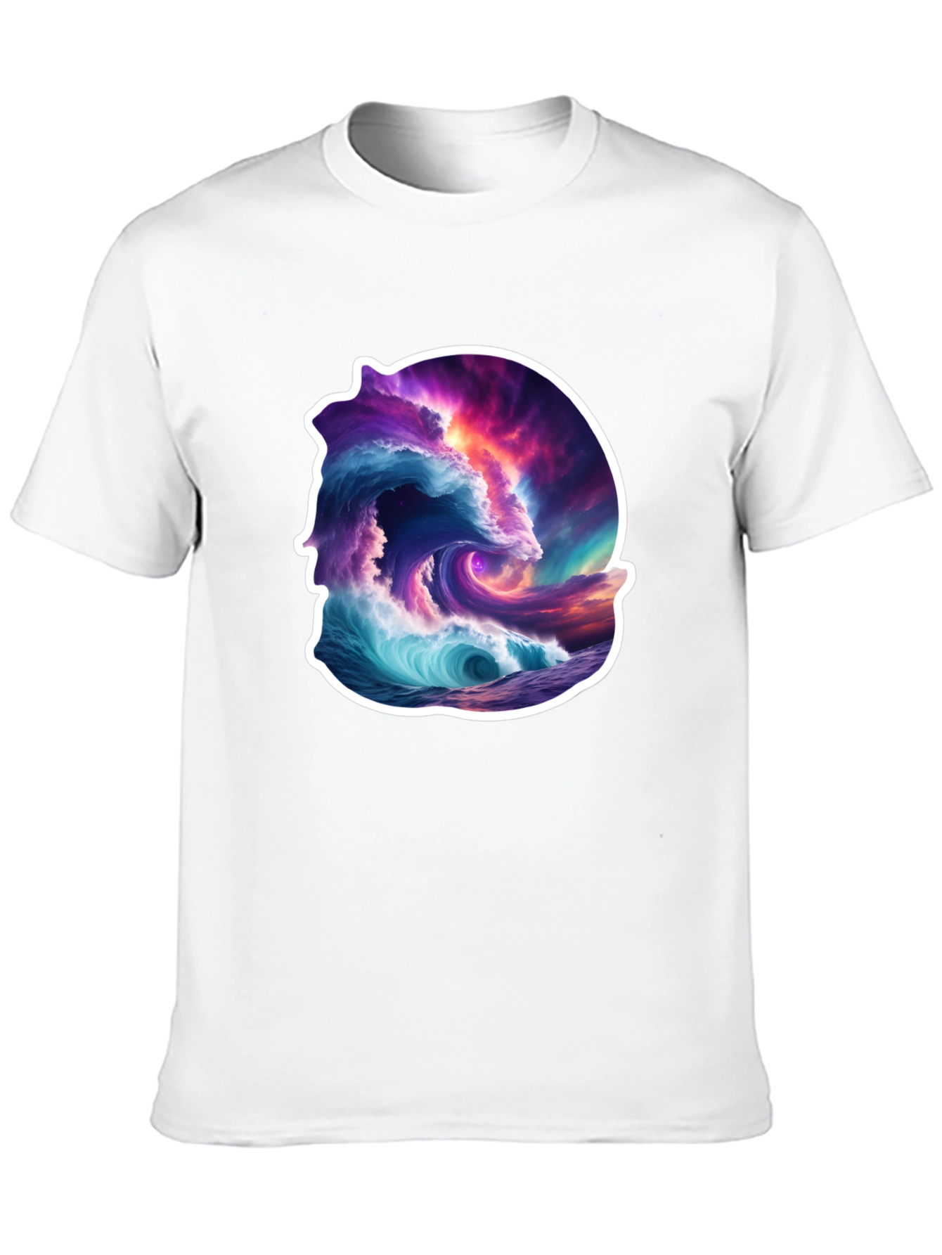 Ocean Wave Art Graphic Black T-Shirt