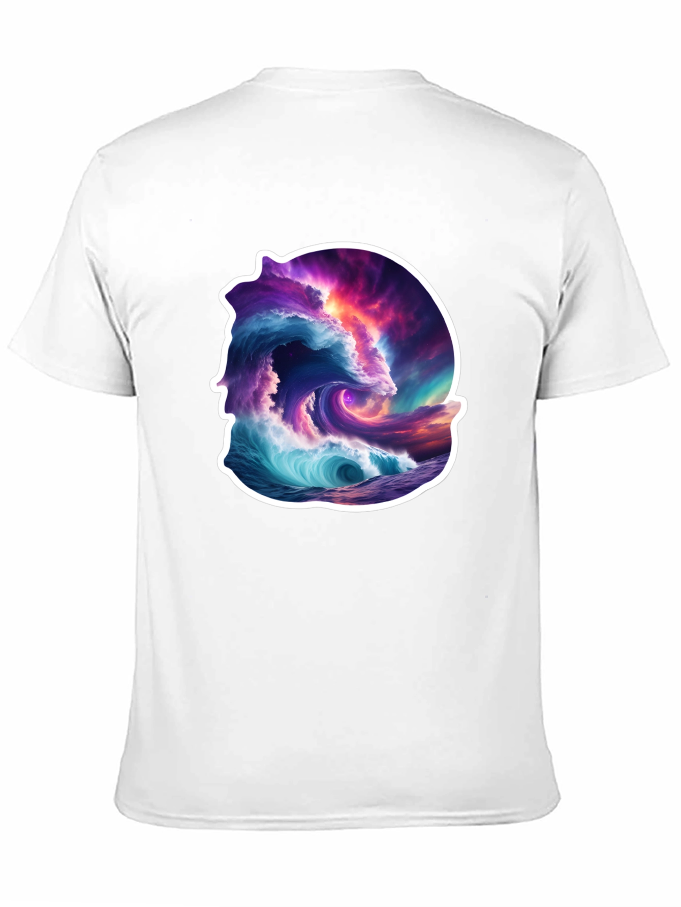 Ocean Wave Art Graphic Black T-Shirt