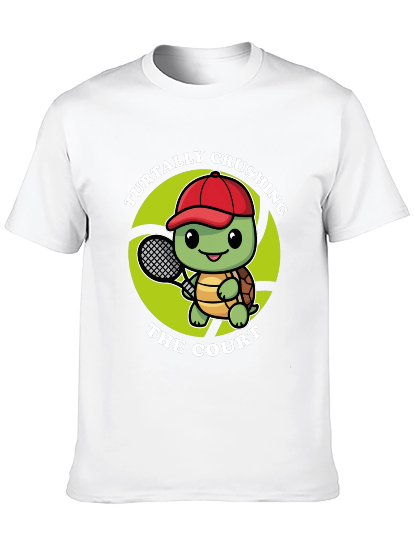Turtally Crushing It! Tennis Turtle Graphic Tee