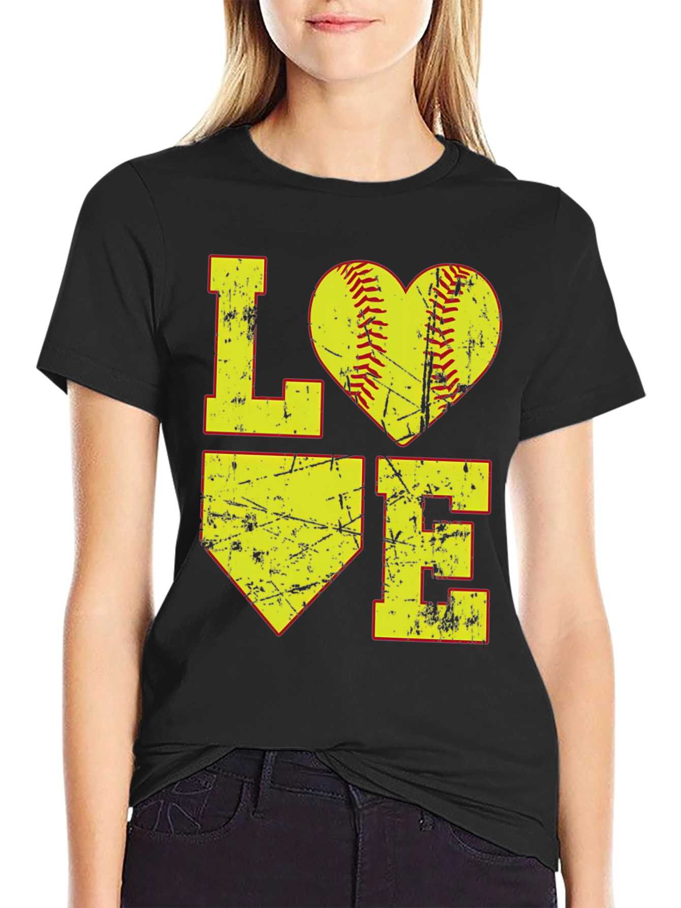 Softball Love Graphic Tee - Black