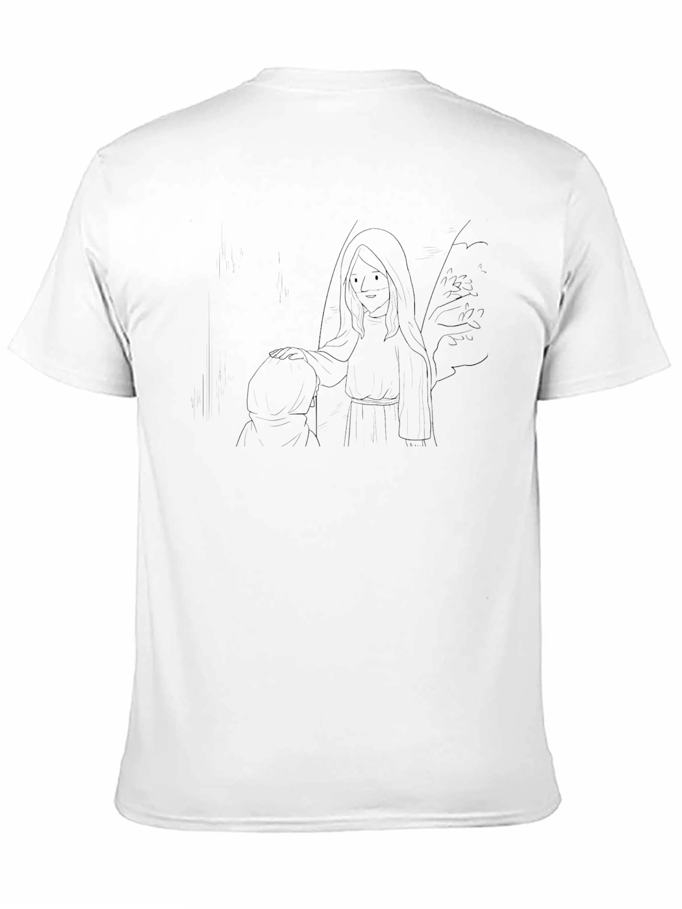 Angel Comforting Person Black T-Shirt