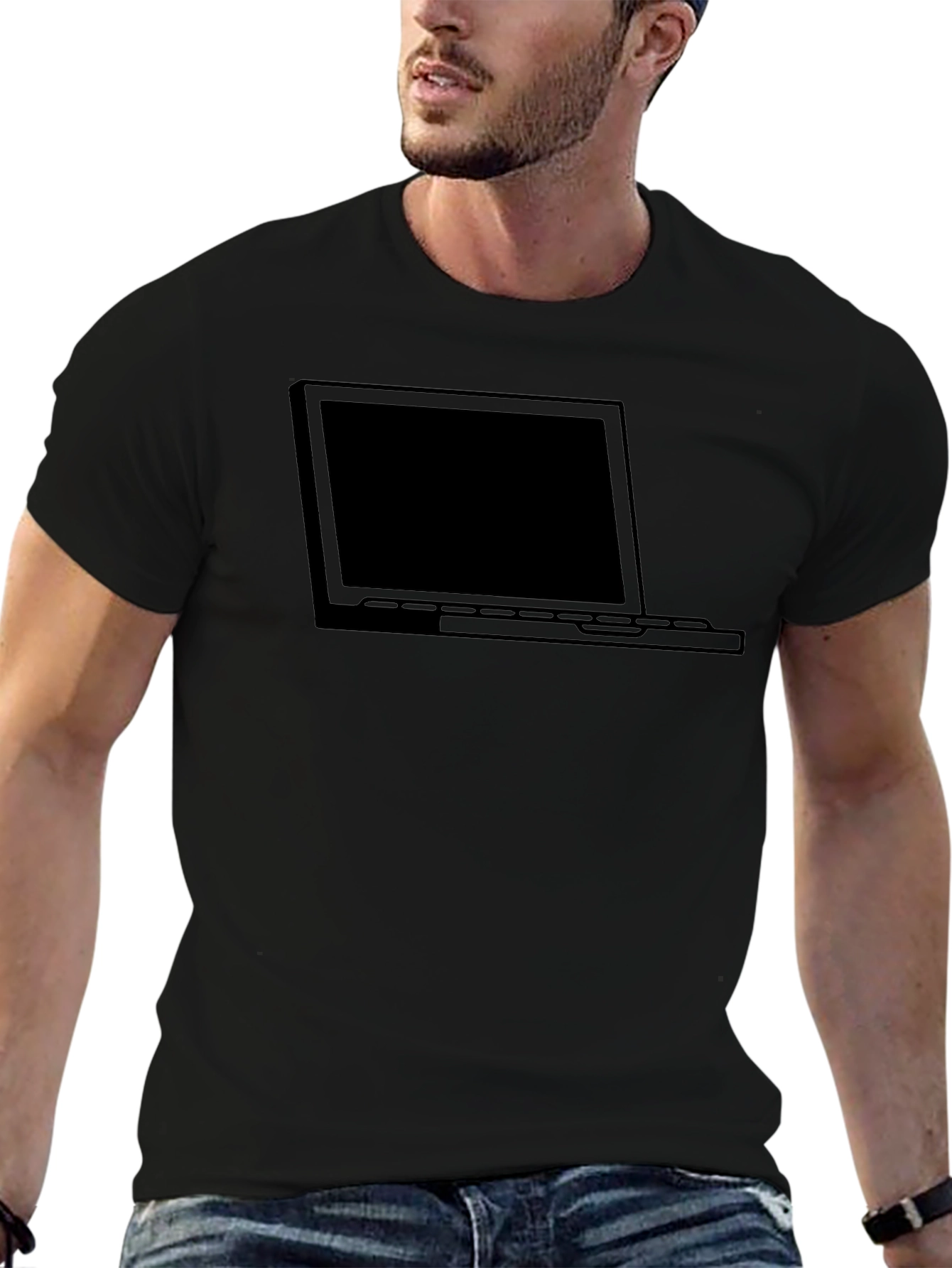 Laptop Graphic Black T-Shirt