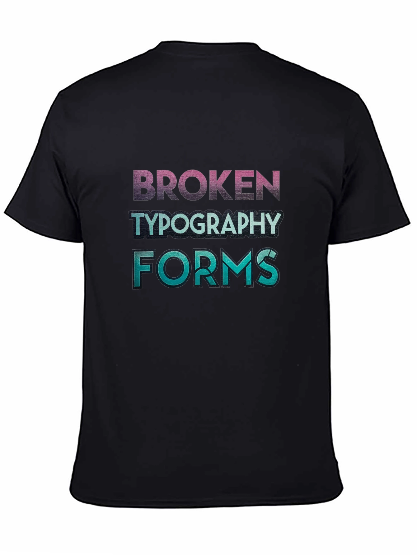 Broken Typography Forms Graphic T-Shirt