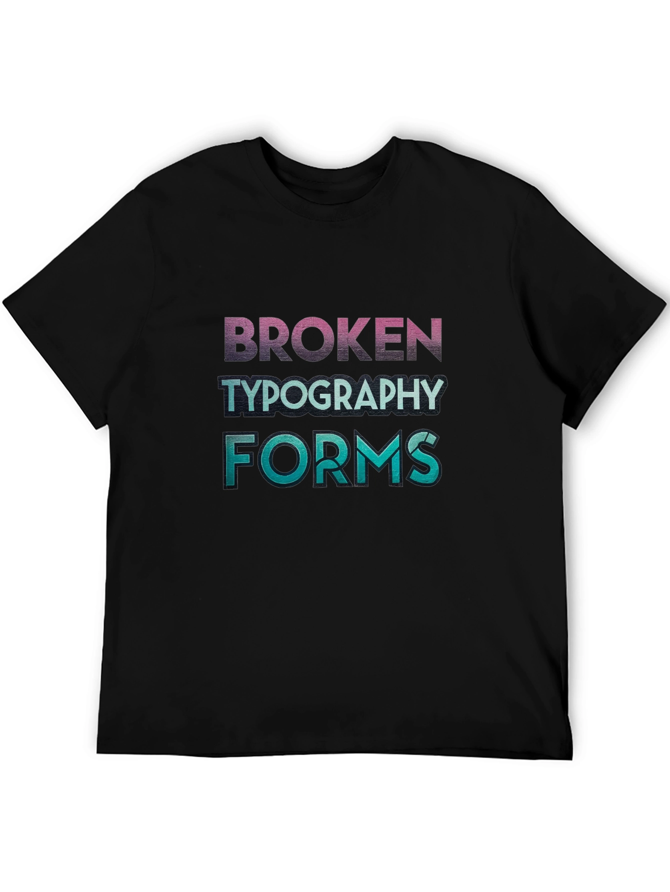 Broken Typography Forms Graphic T-Shirt