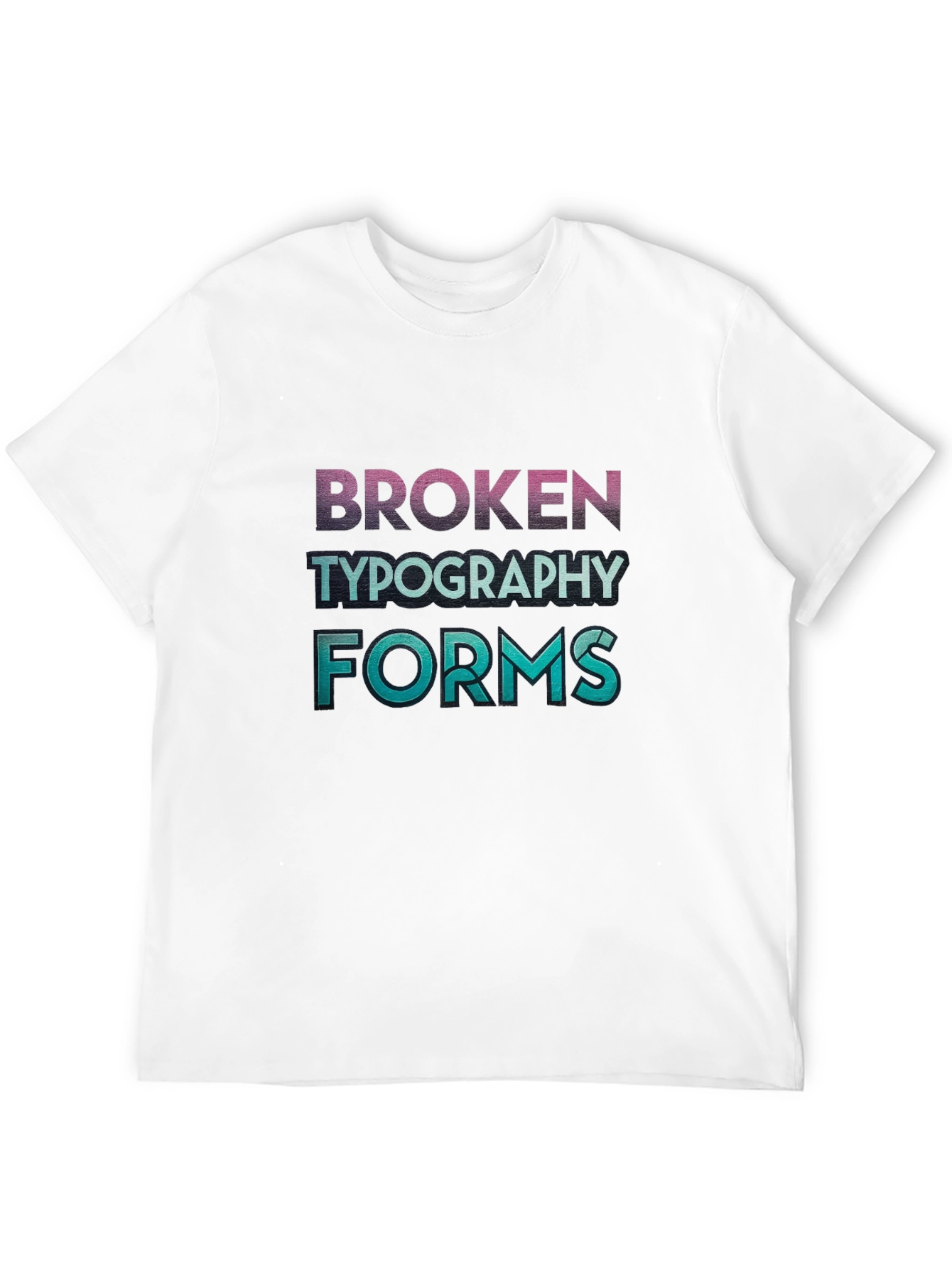 Broken Typography Forms Graphic T-Shirt