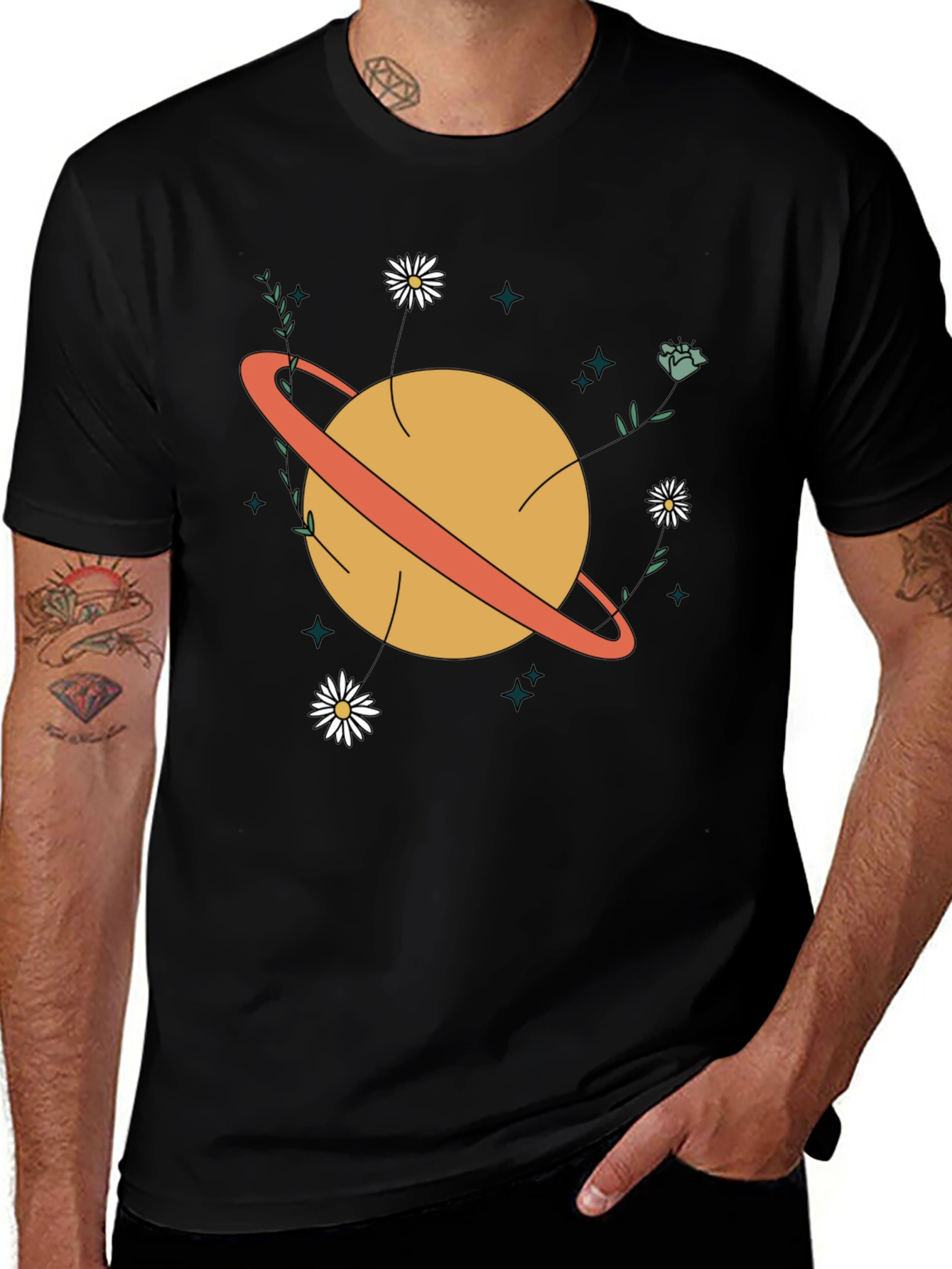 Planet Flowers Graphic T-Shirt