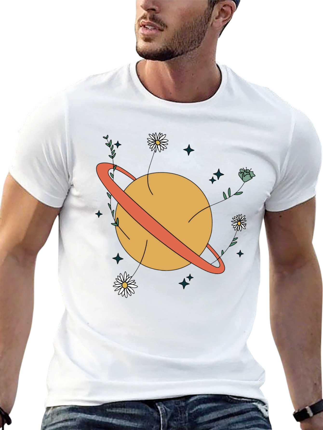 Planet Flowers Graphic T-Shirt