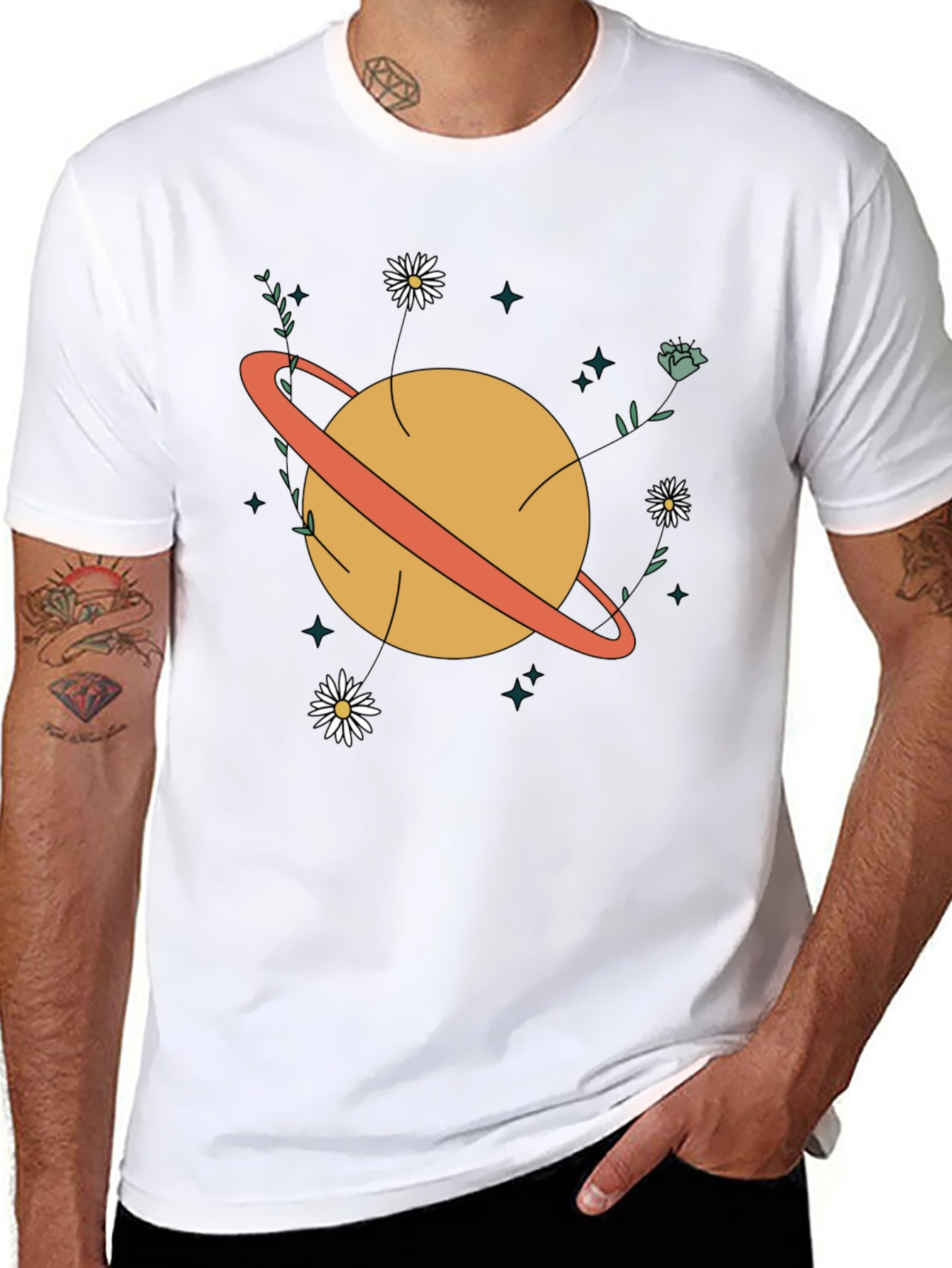 Planet Flowers Graphic T-Shirt