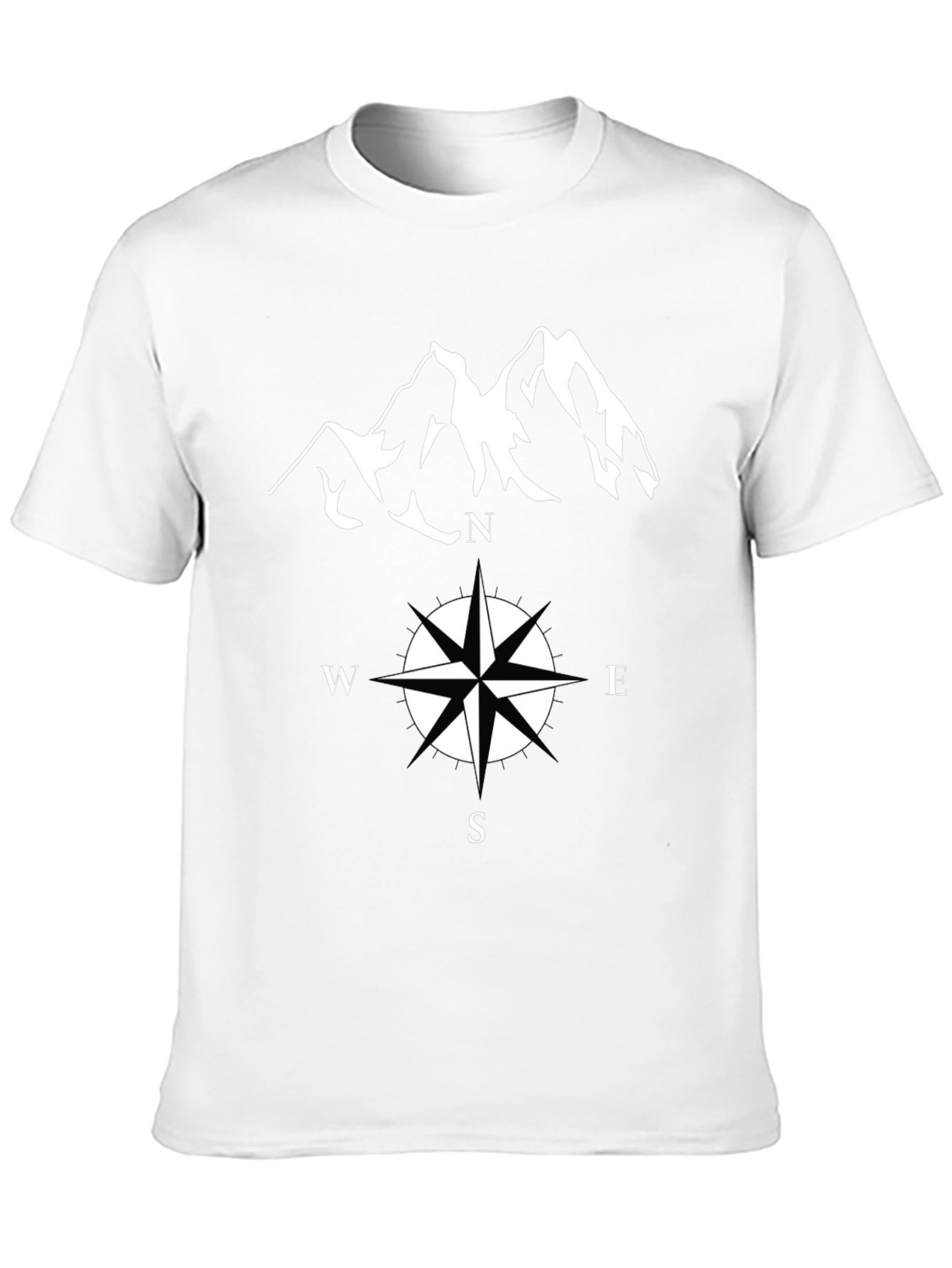 Adventure Bound T-Shirt - Compass & Mountain Graphic Tee