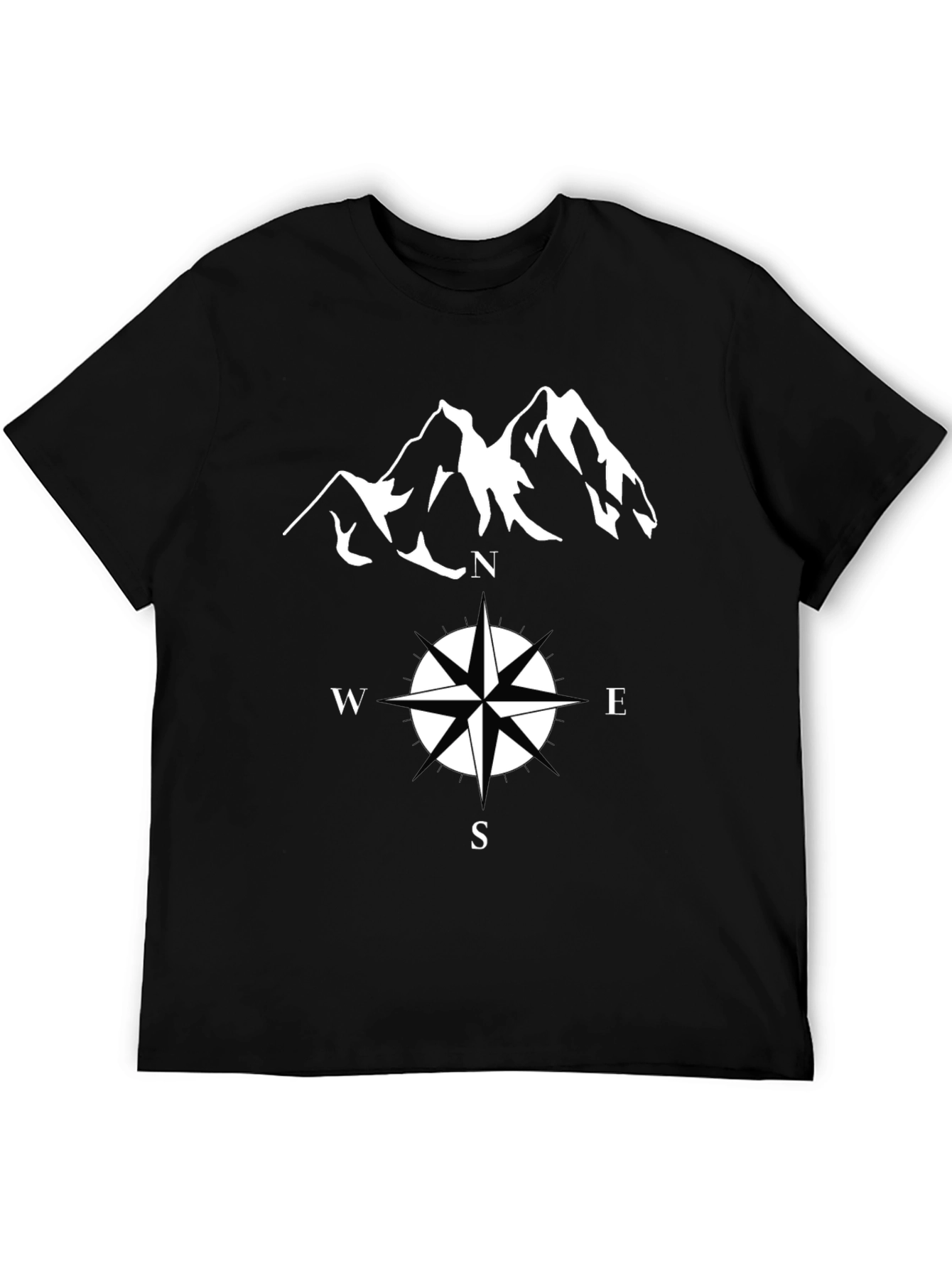 Adventure Bound T-Shirt - Compass & Mountain Graphic Tee