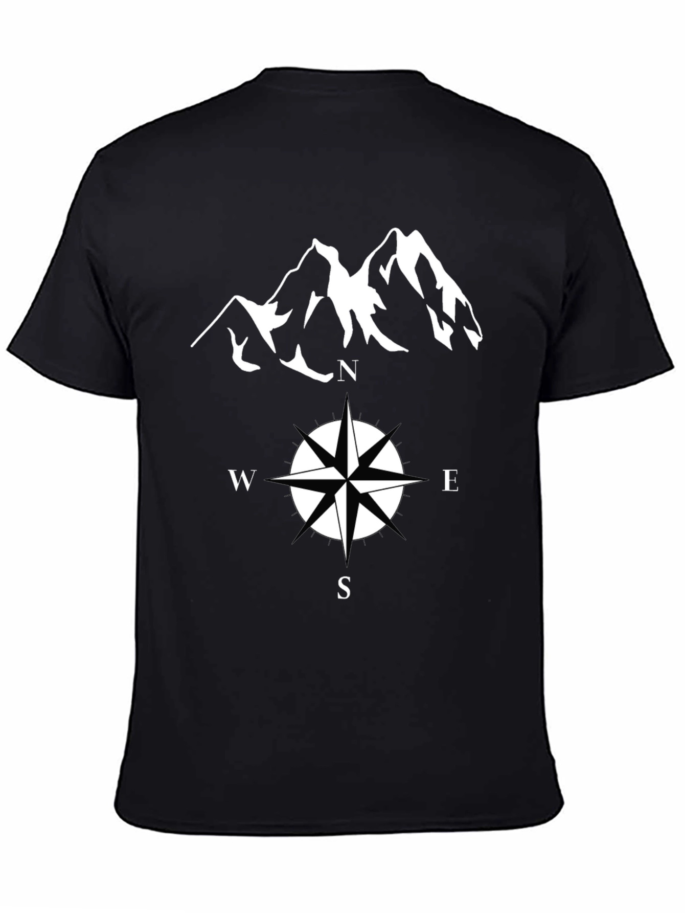 Adventure Bound T-Shirt - Compass & Mountain Graphic Tee
