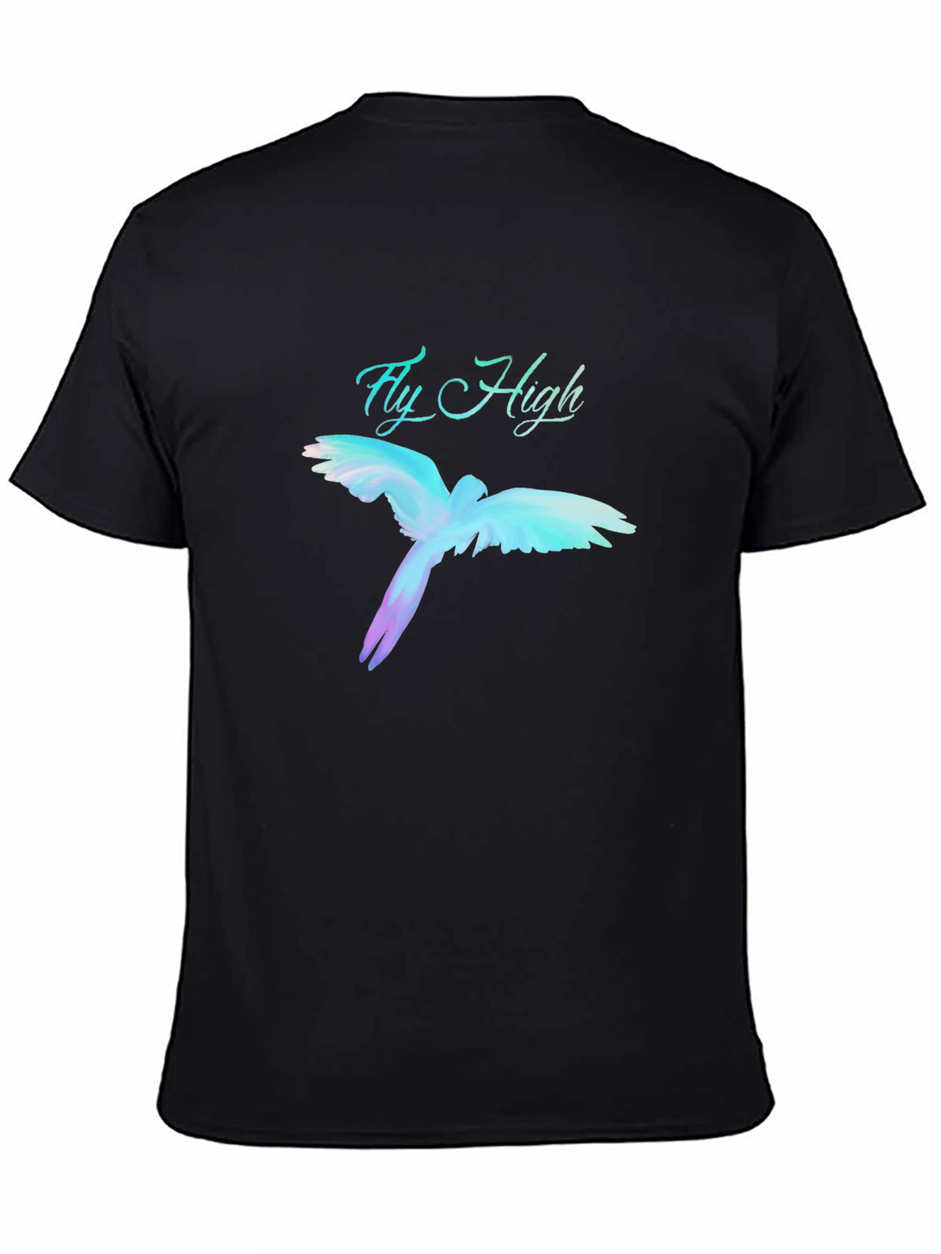 Fly High Parrot Graphic Black T-Shirt