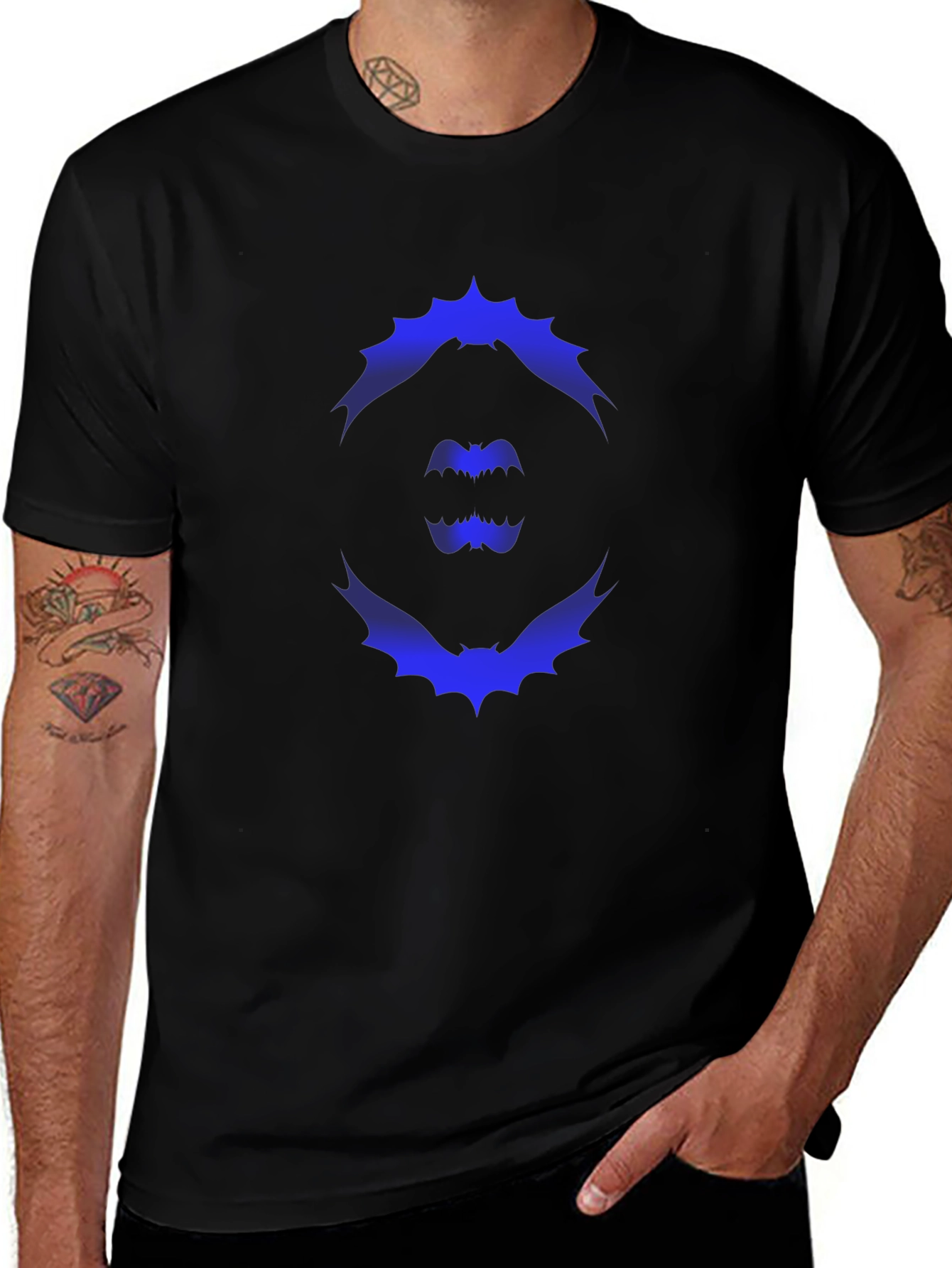 Cool Bat Graphic T-Shirt - Black