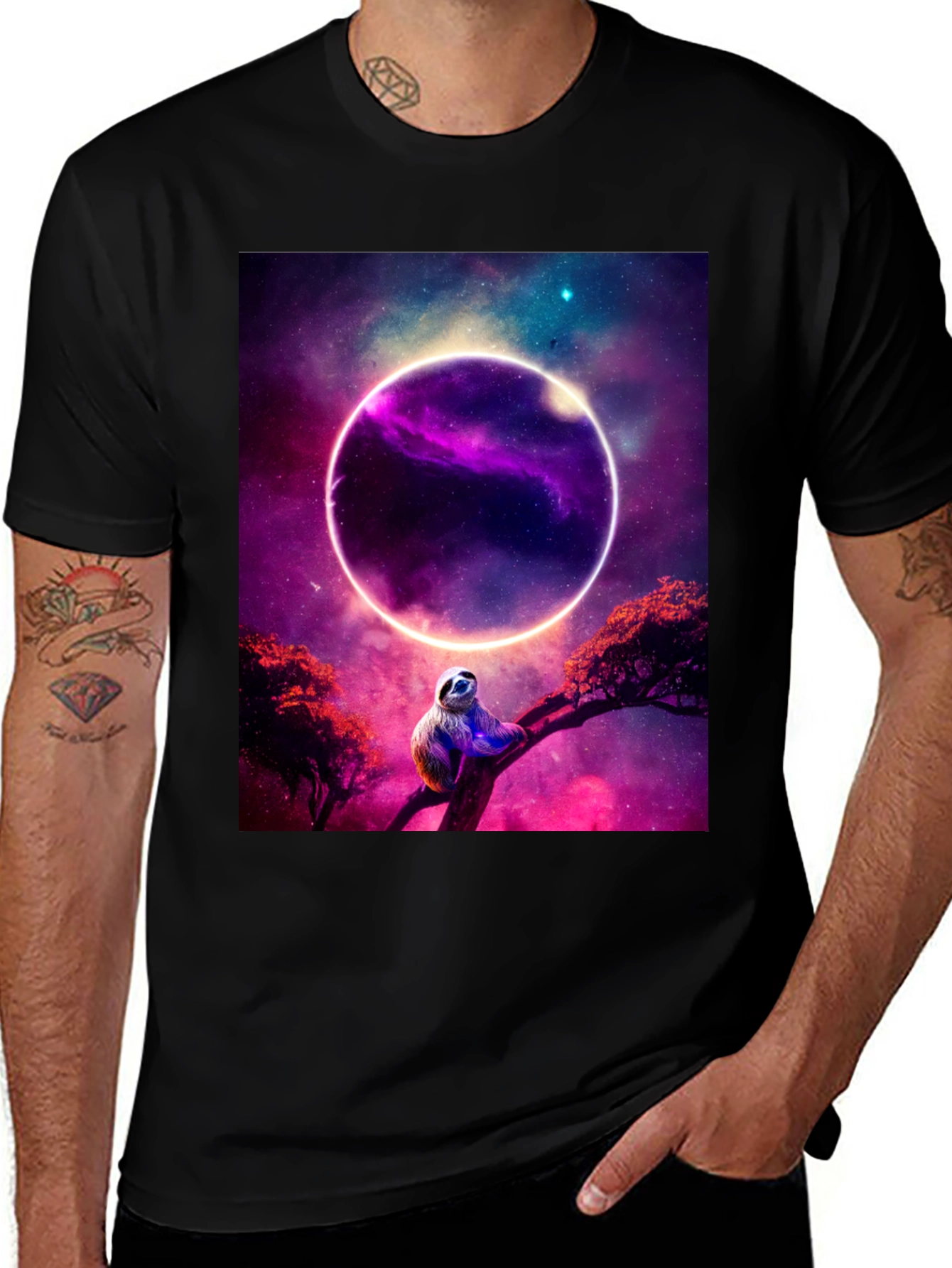 Sloth in Space T-Shirt - Cosmic Sloth Tee