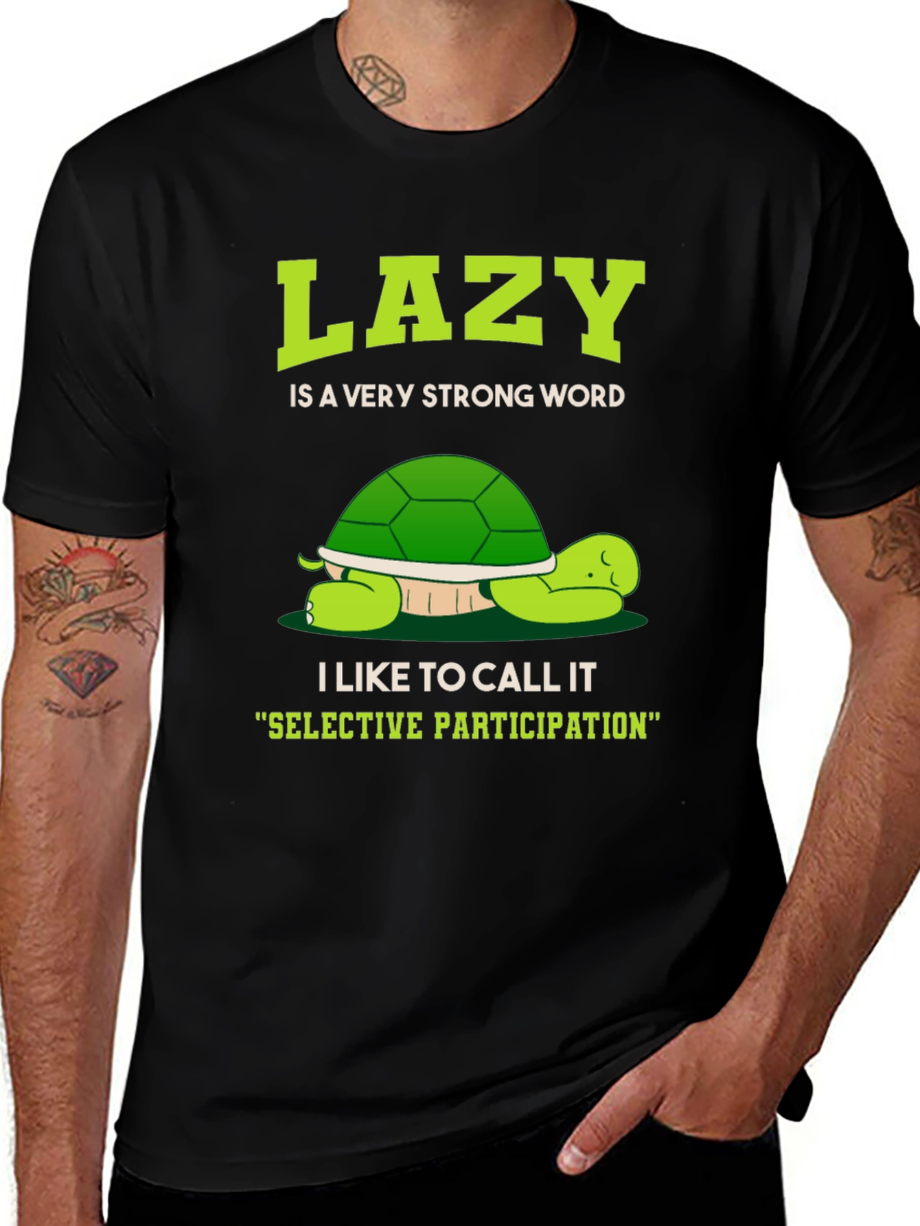 Lazy Turtle Graphic T-Shirt - Funny Animal Tee