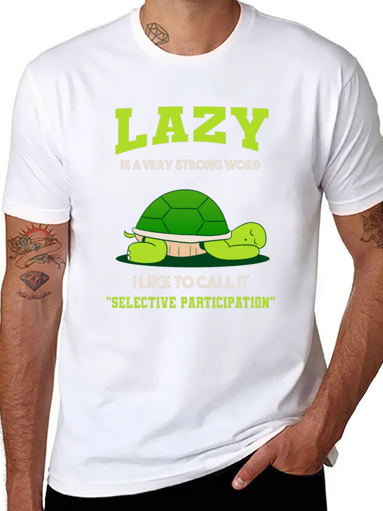 Lazy Turtle Graphic T-Shirt - Funny Animal Tee