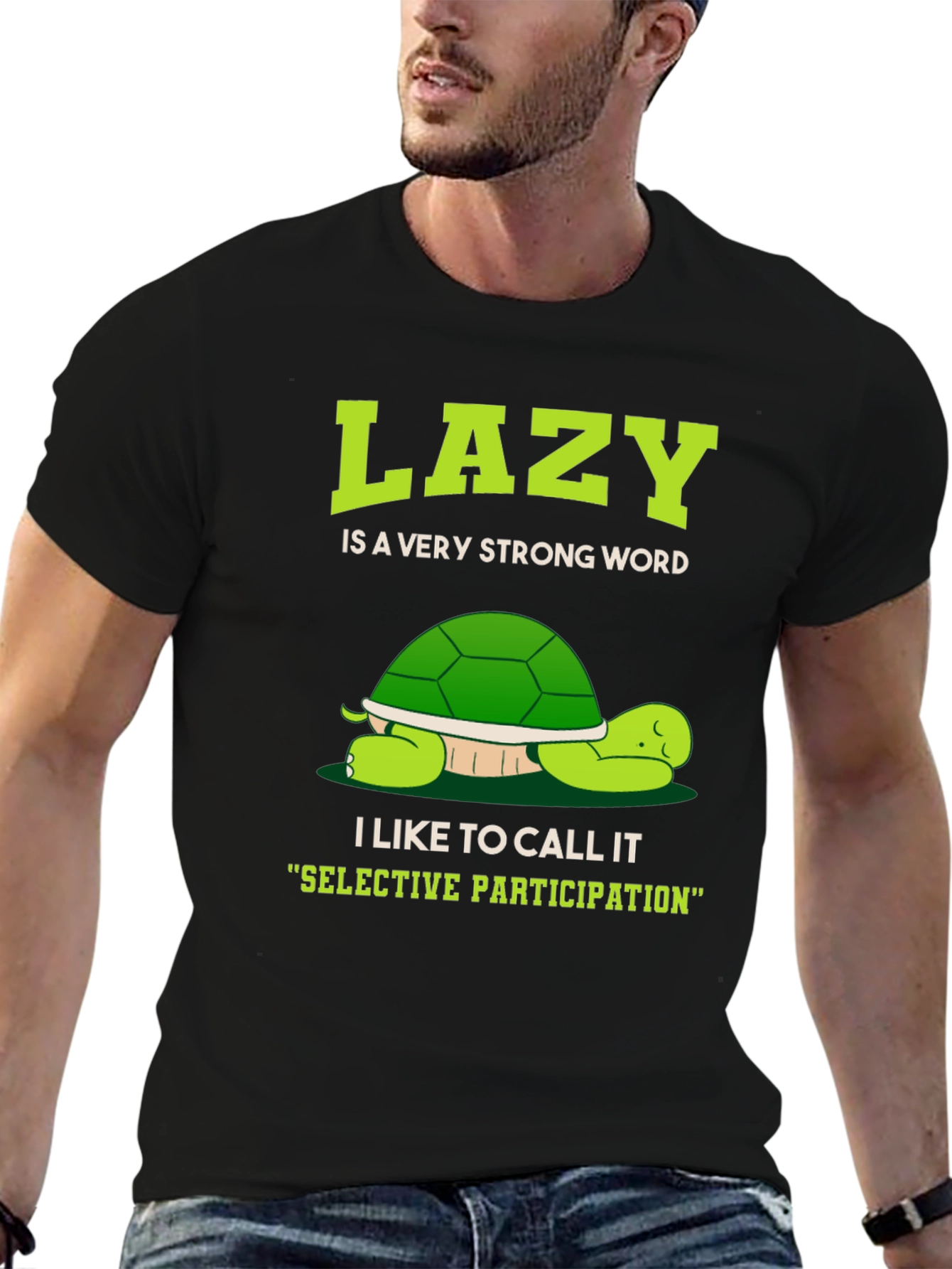 Lazy Turtle Graphic T-Shirt - Funny Animal Tee