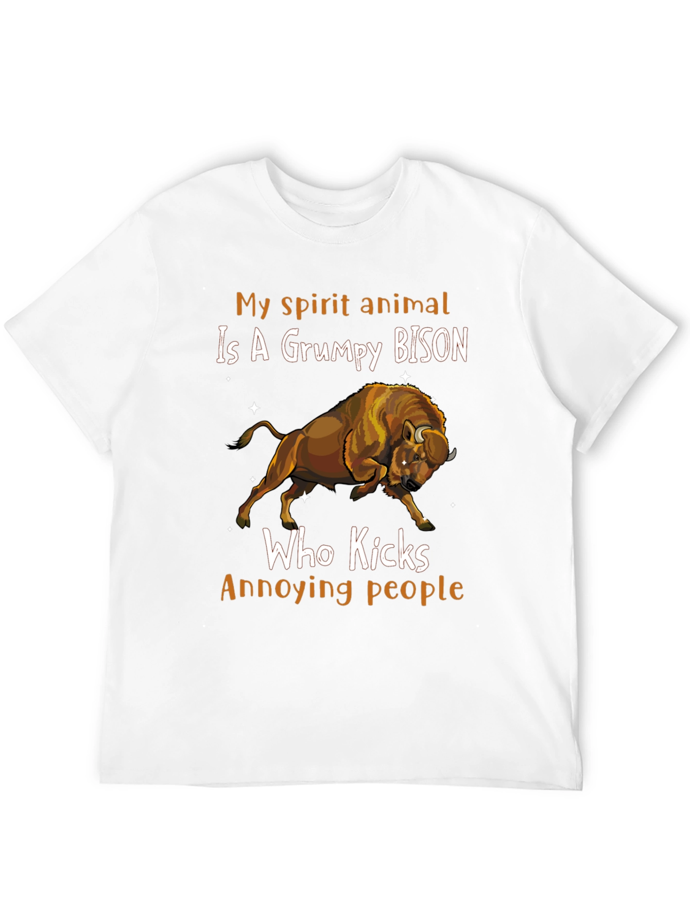Grumpy Bison T-Shirt - Spirit Animal Humor Tee