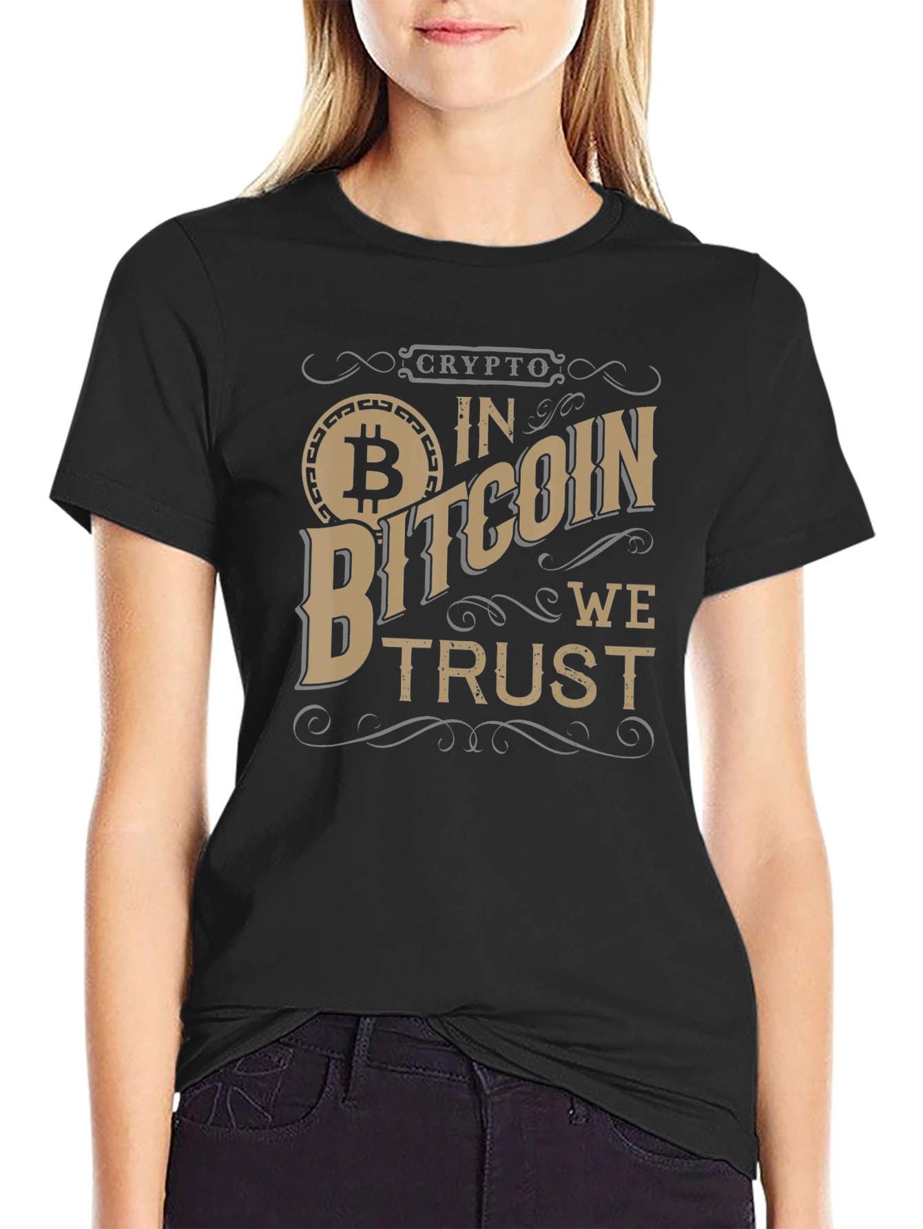 Crypto Bitcoin We Trust Black T-Shirt