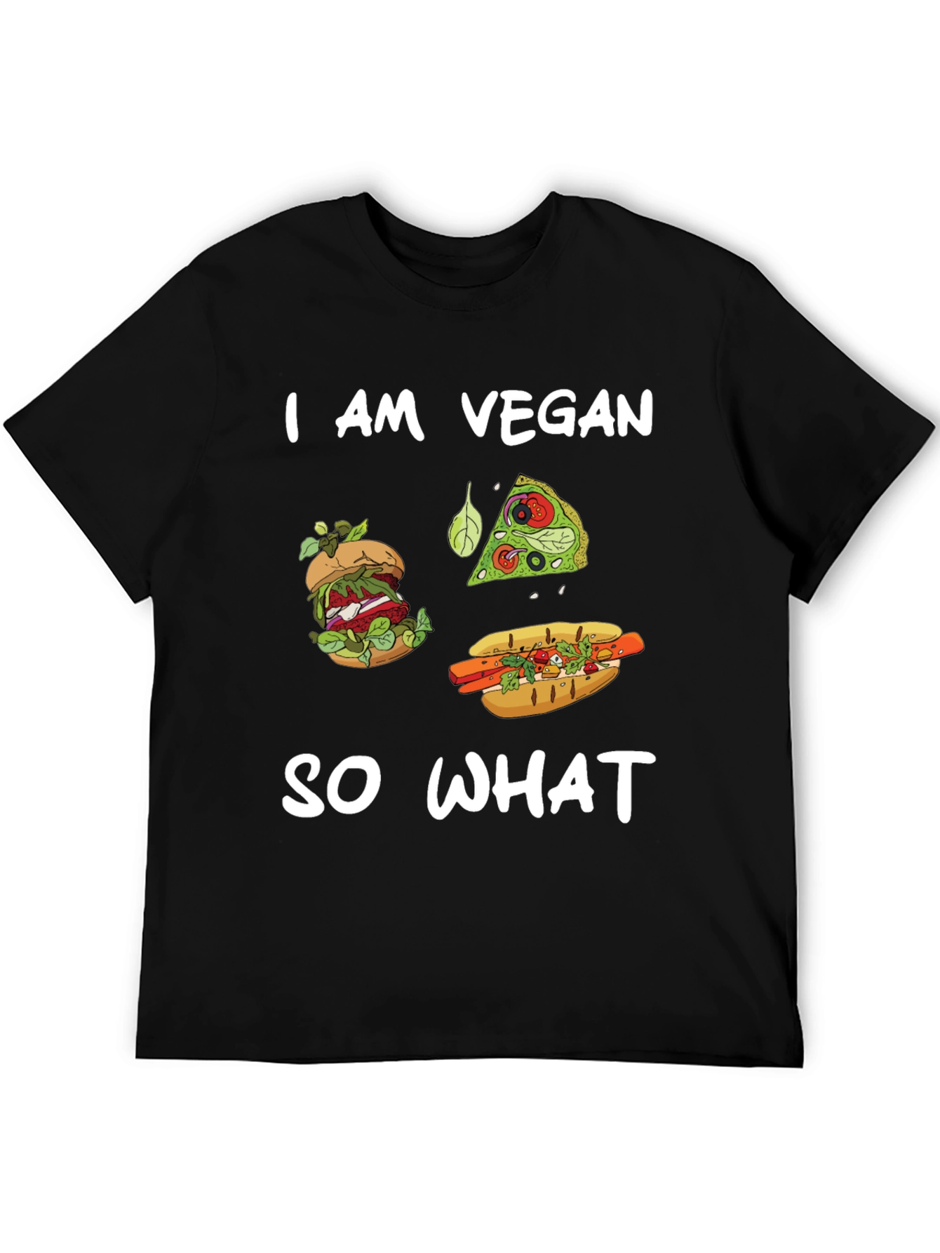 Vegan T-Shirt: Burger Pizza Hotdog Graphic Tee