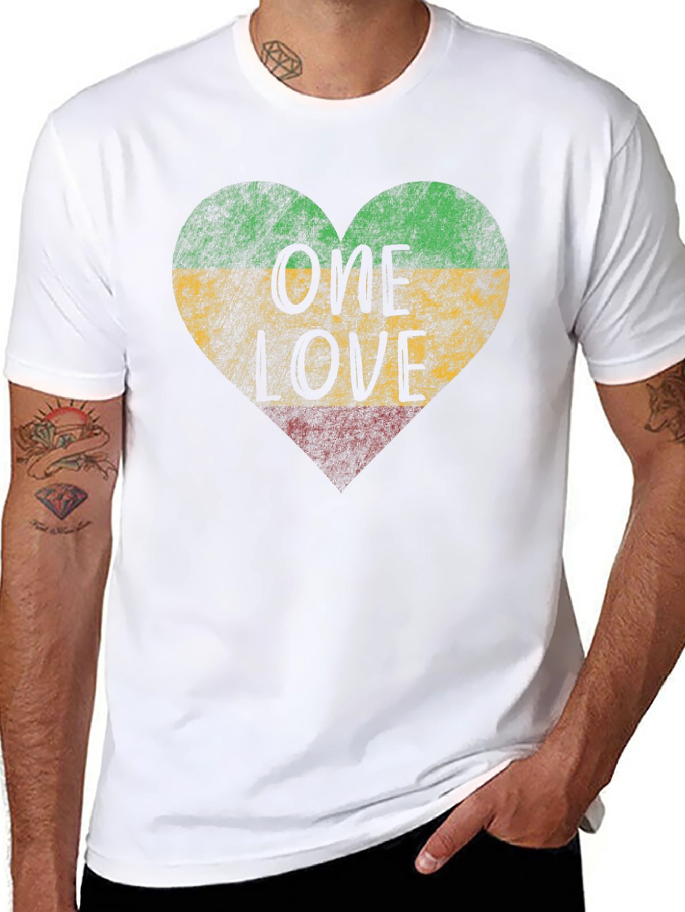 One Love Rasta Heart T-Shirt