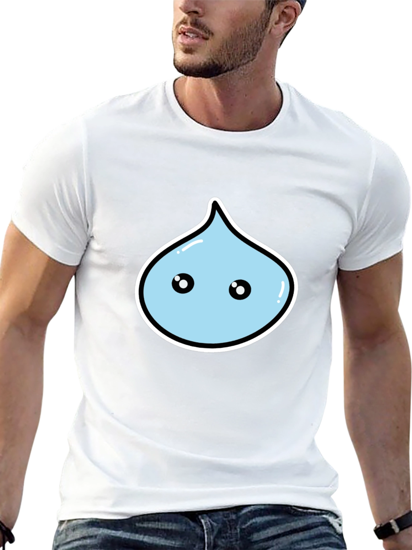 Kawaii Droplet Graphic Black T-Shirt