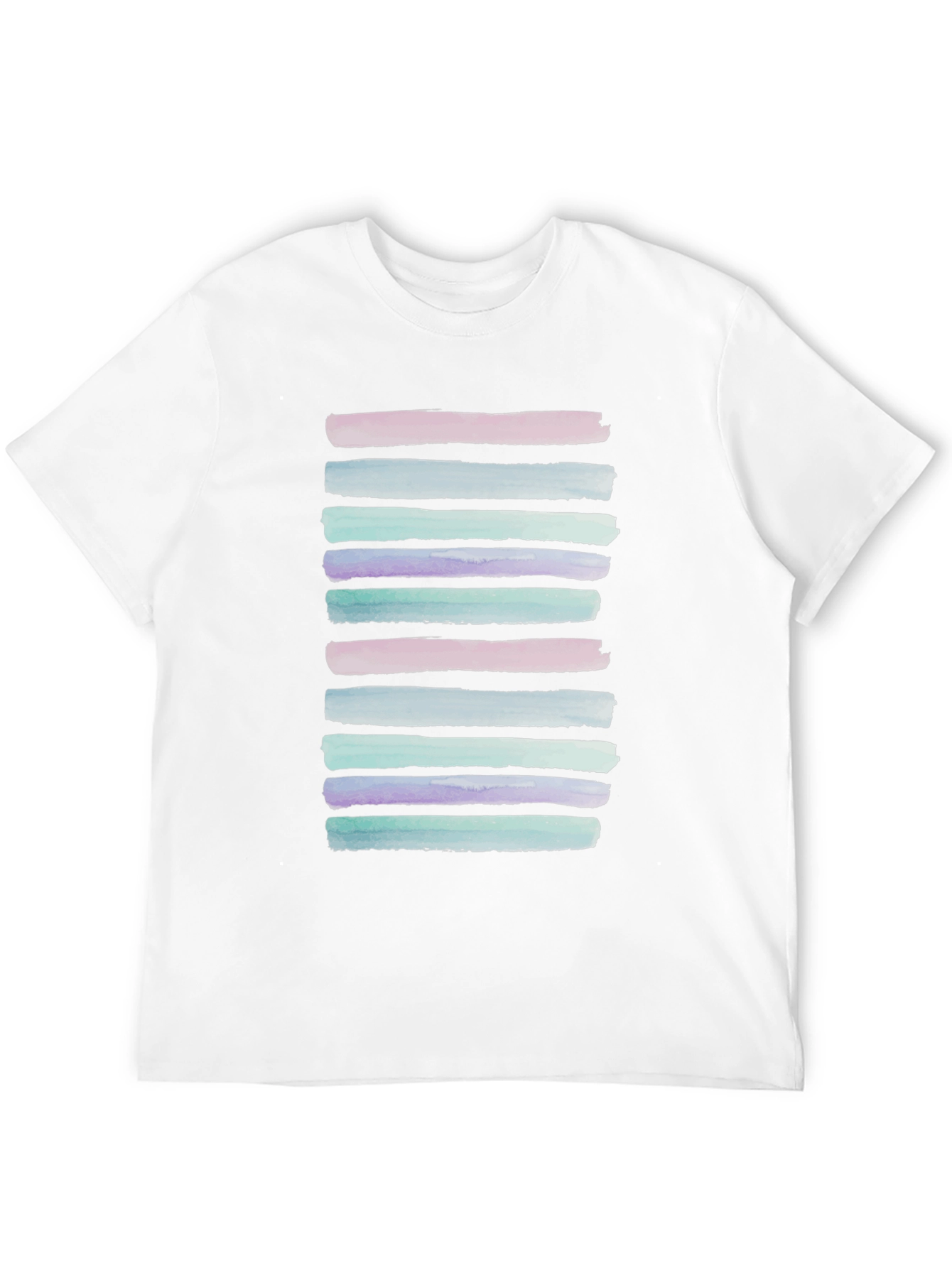 Watercolor Stripes Black T-Shirt