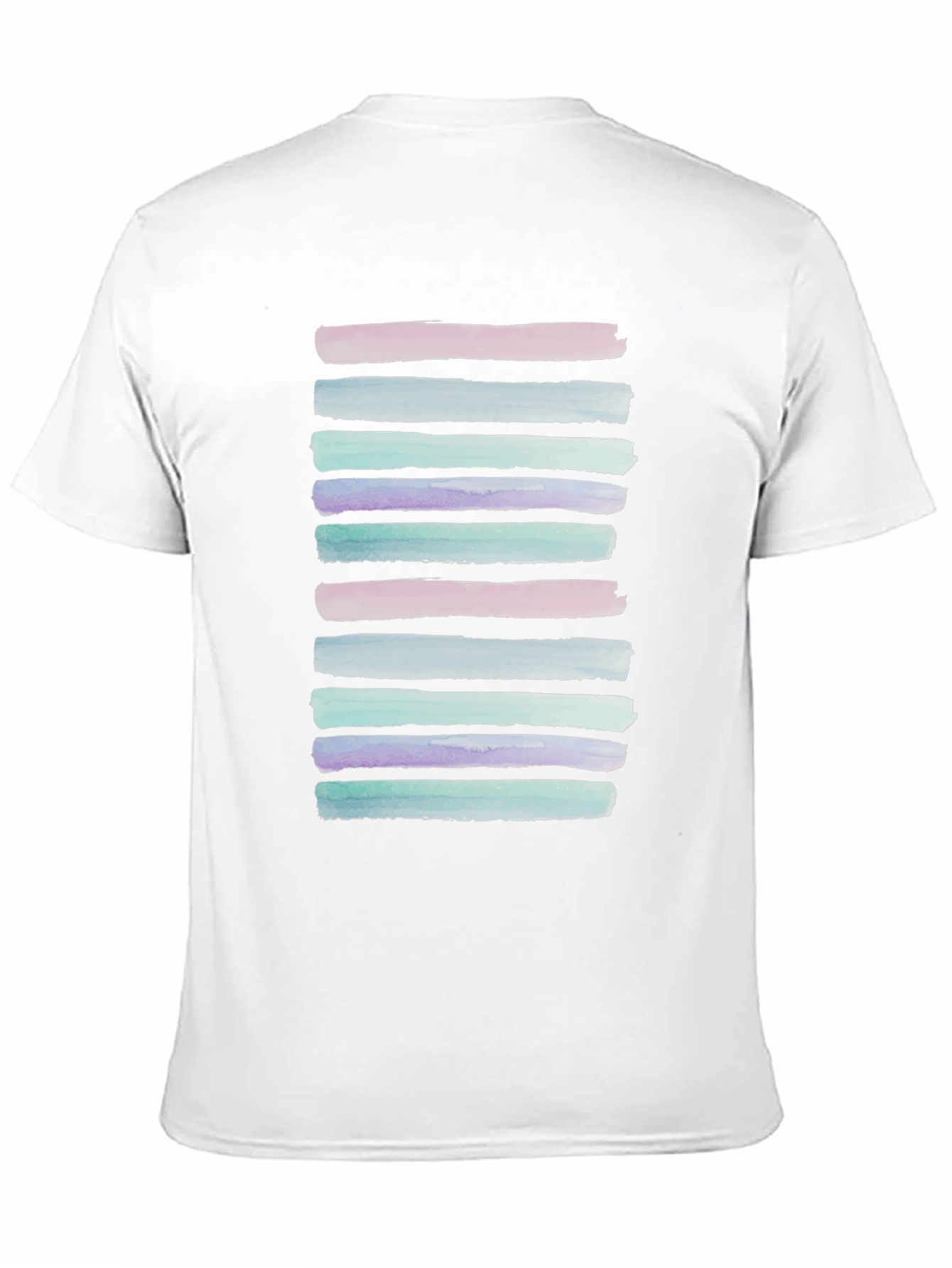 Watercolor Stripes Black T-Shirt