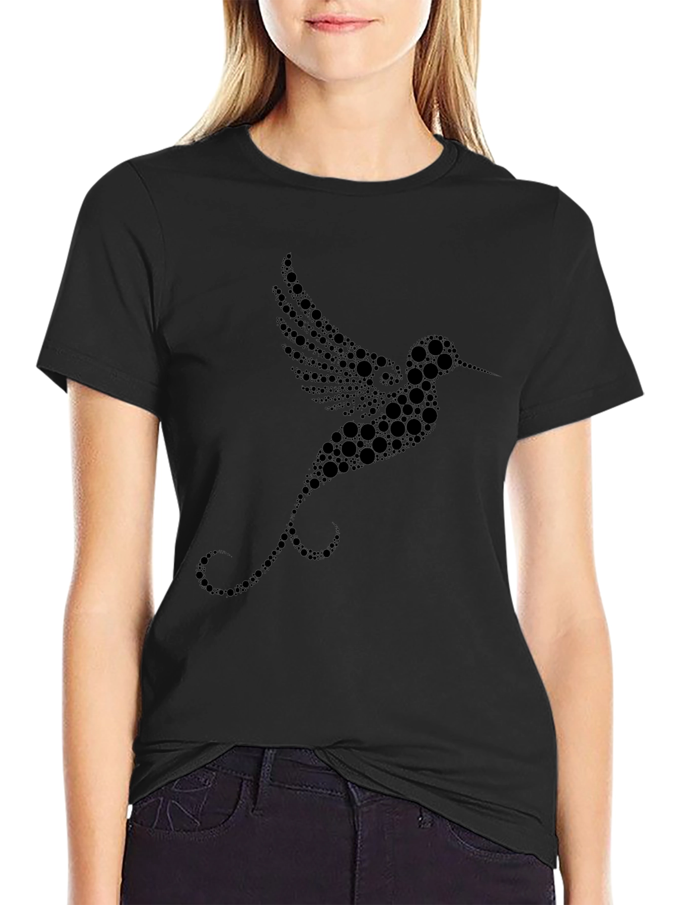 Black Hummingbird Graphic Tee - Unique Design